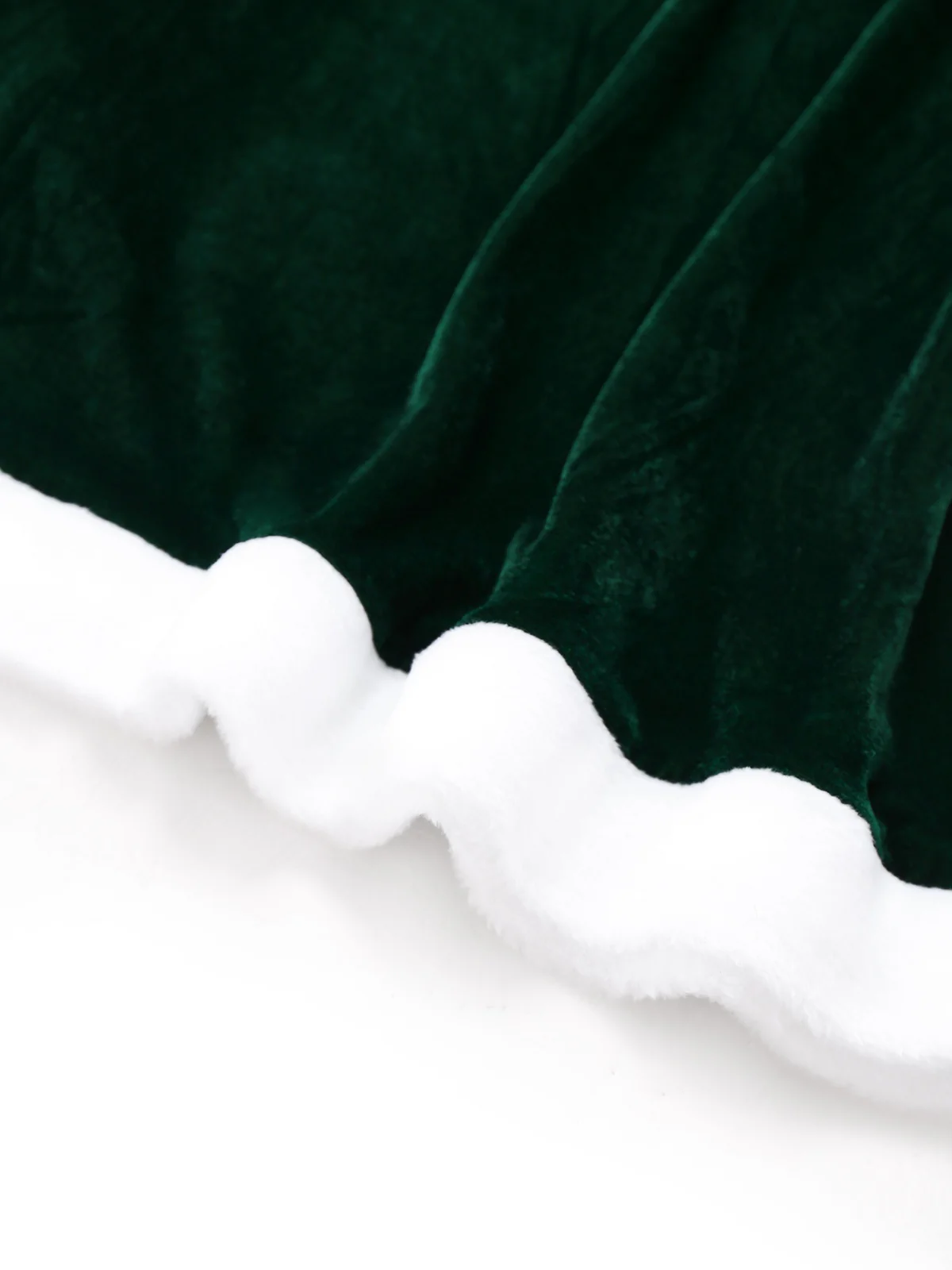 Green 1930s Christmas Mrs. Santa Claus Velvet Dress with Cape - Image 7