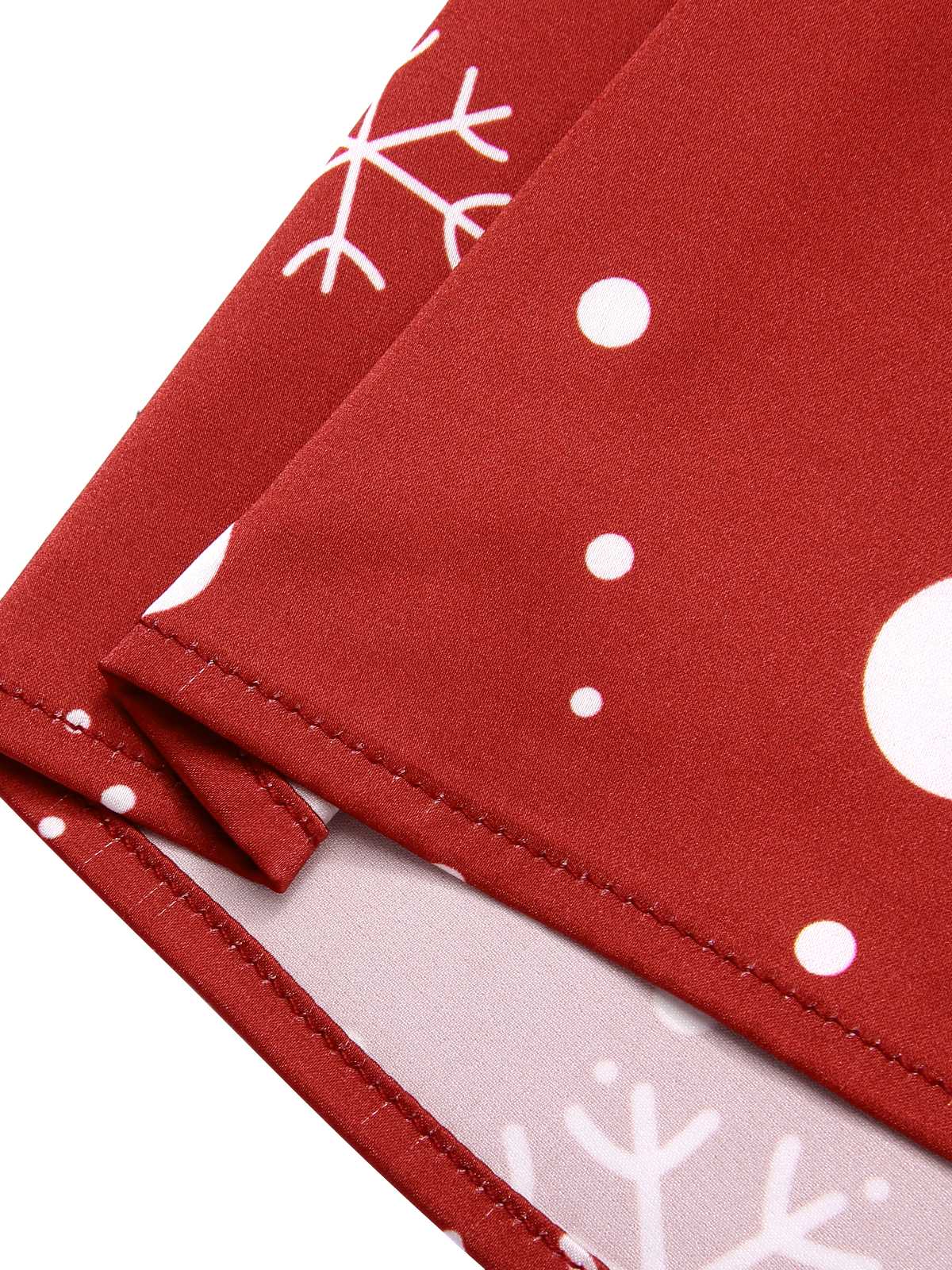 Red 1930s Christmas Strap Snowflake Mermaid Dress - Image 7
