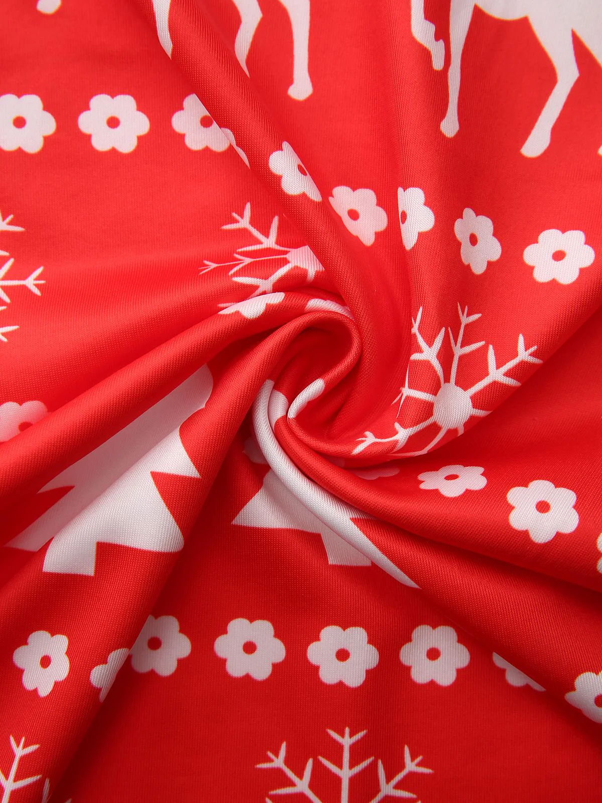 Red 1930s Christmas Tree Reindeer Pants - Image 6