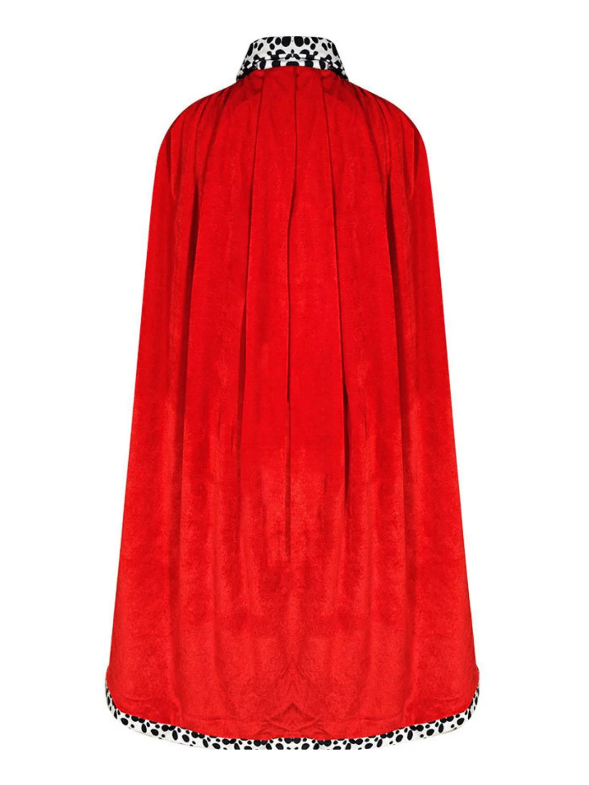 Red 1930s Cruella Dalmatian Trimmed Tie Neck Cape - Image 3