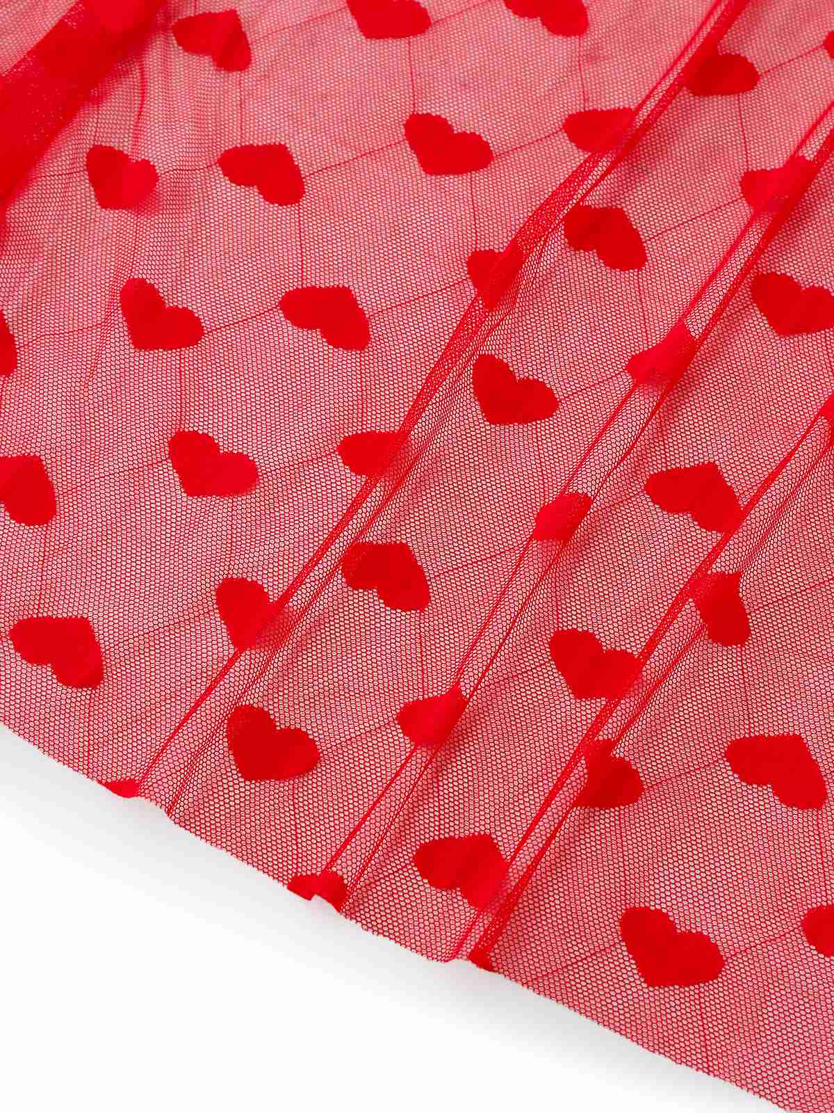 Red 1930s Heart Mesh Strap Nightdress - Image 5