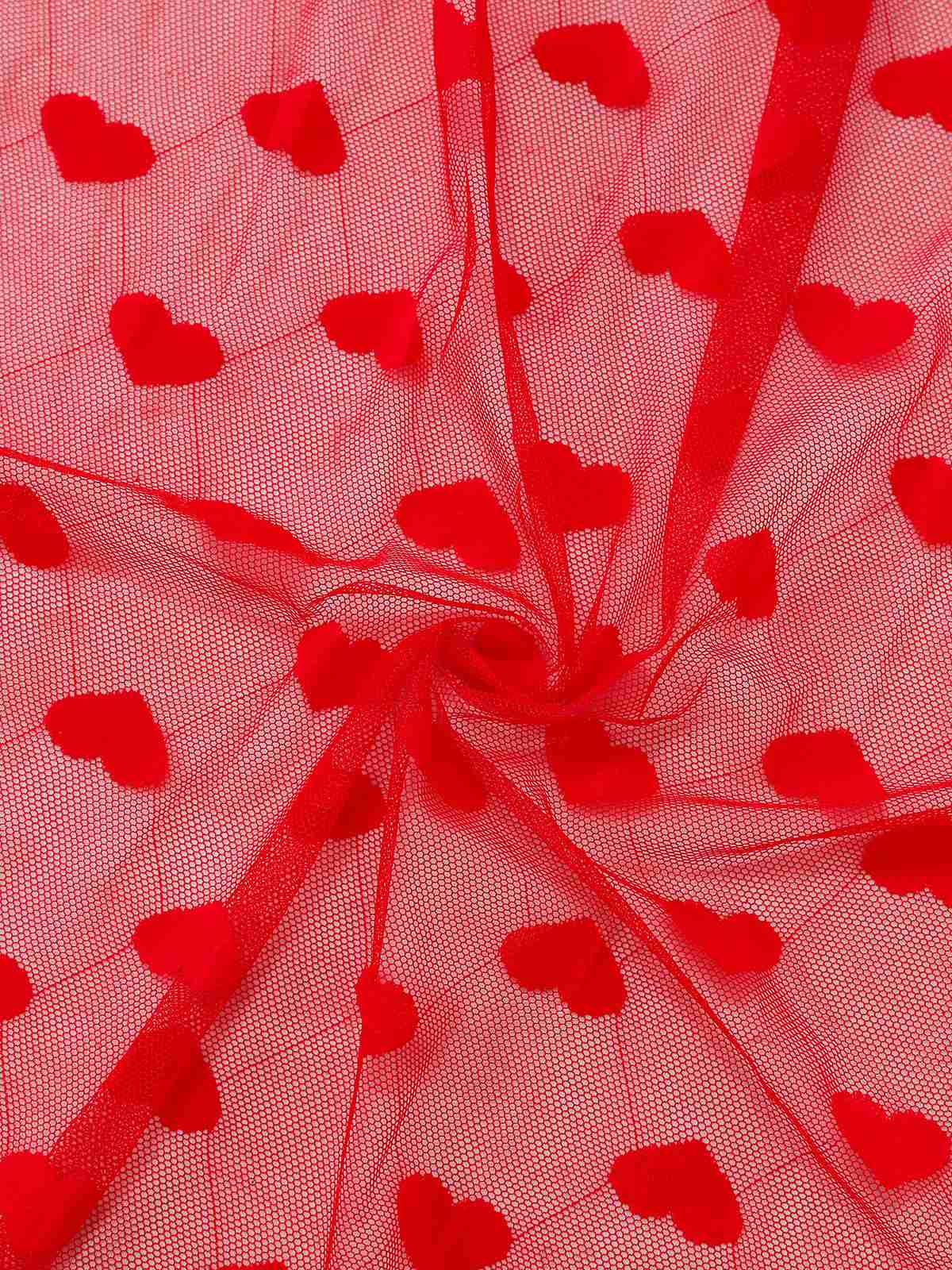 Red 1930s Heart Mesh Strap Nightdress - Image 6