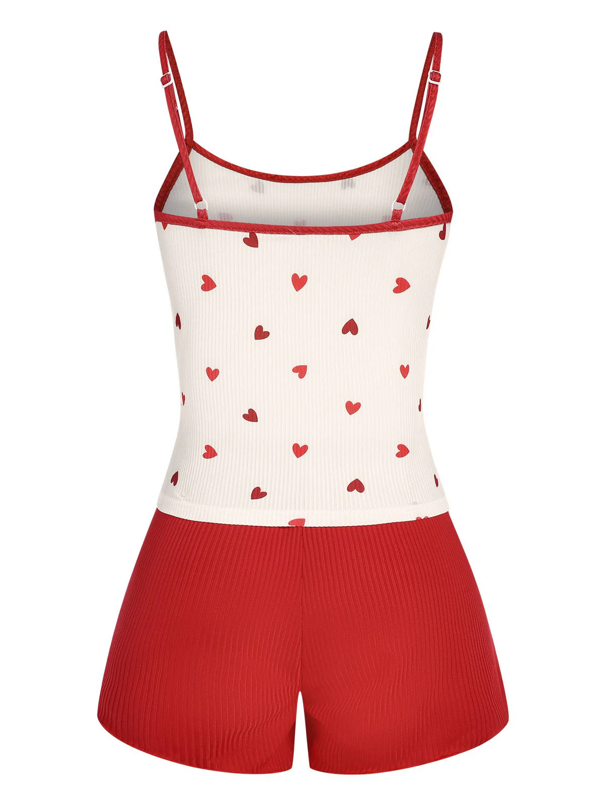 Red 1930s Heart Pajama Set - Image 3
