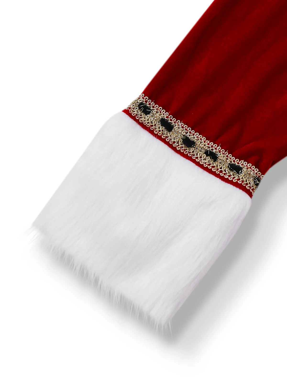 Red 1930s Mrs. Claus Costume Velvet Dress Set - Image 5