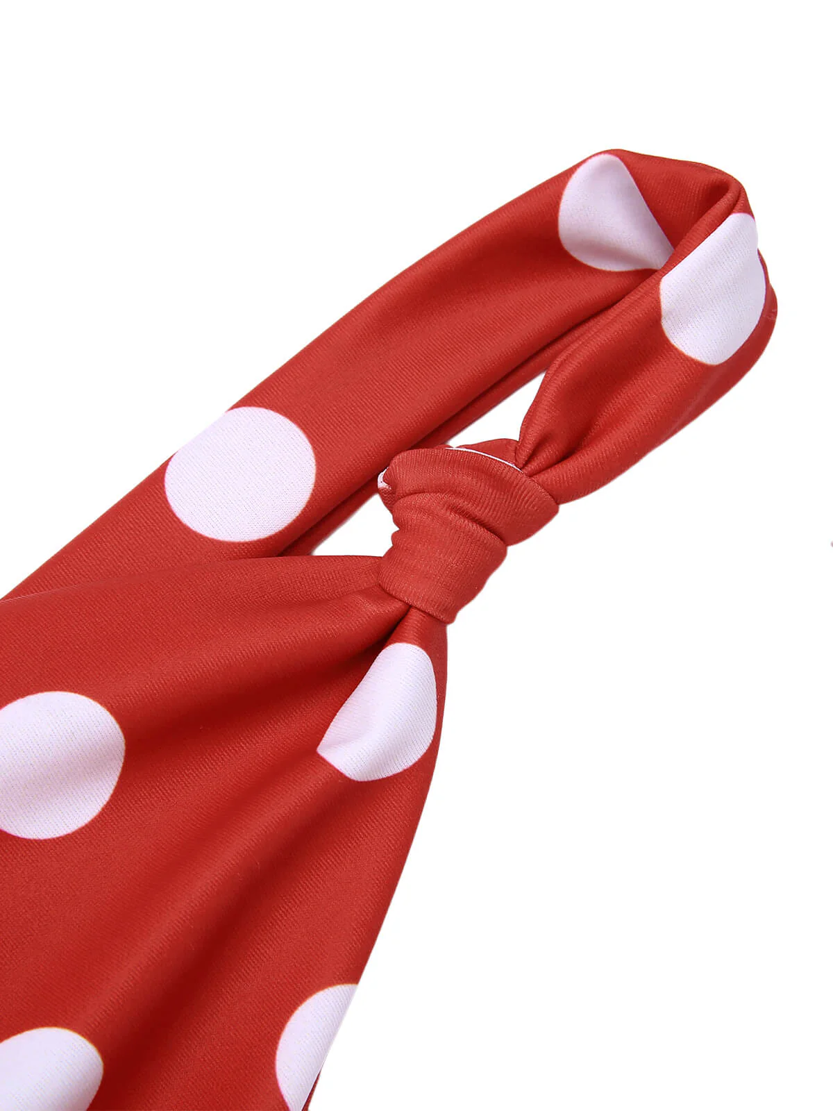 Red 1930s Polka Dot V-Neck Swimsuit - Image 5