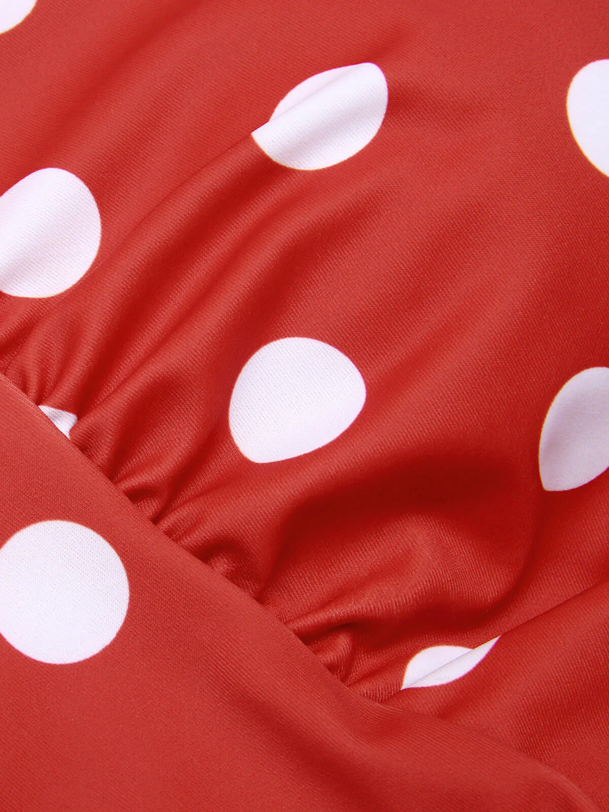 Red 1930s Polka Dot V-Neck Swimsuit - Image 6