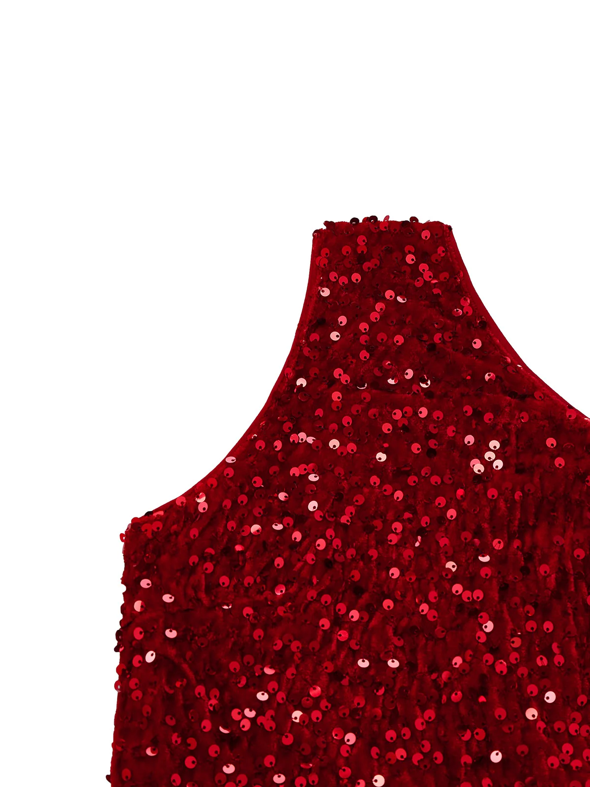 Red 1930s Sequined One-Shoulder Slit Bodycon Dress - Image 4
