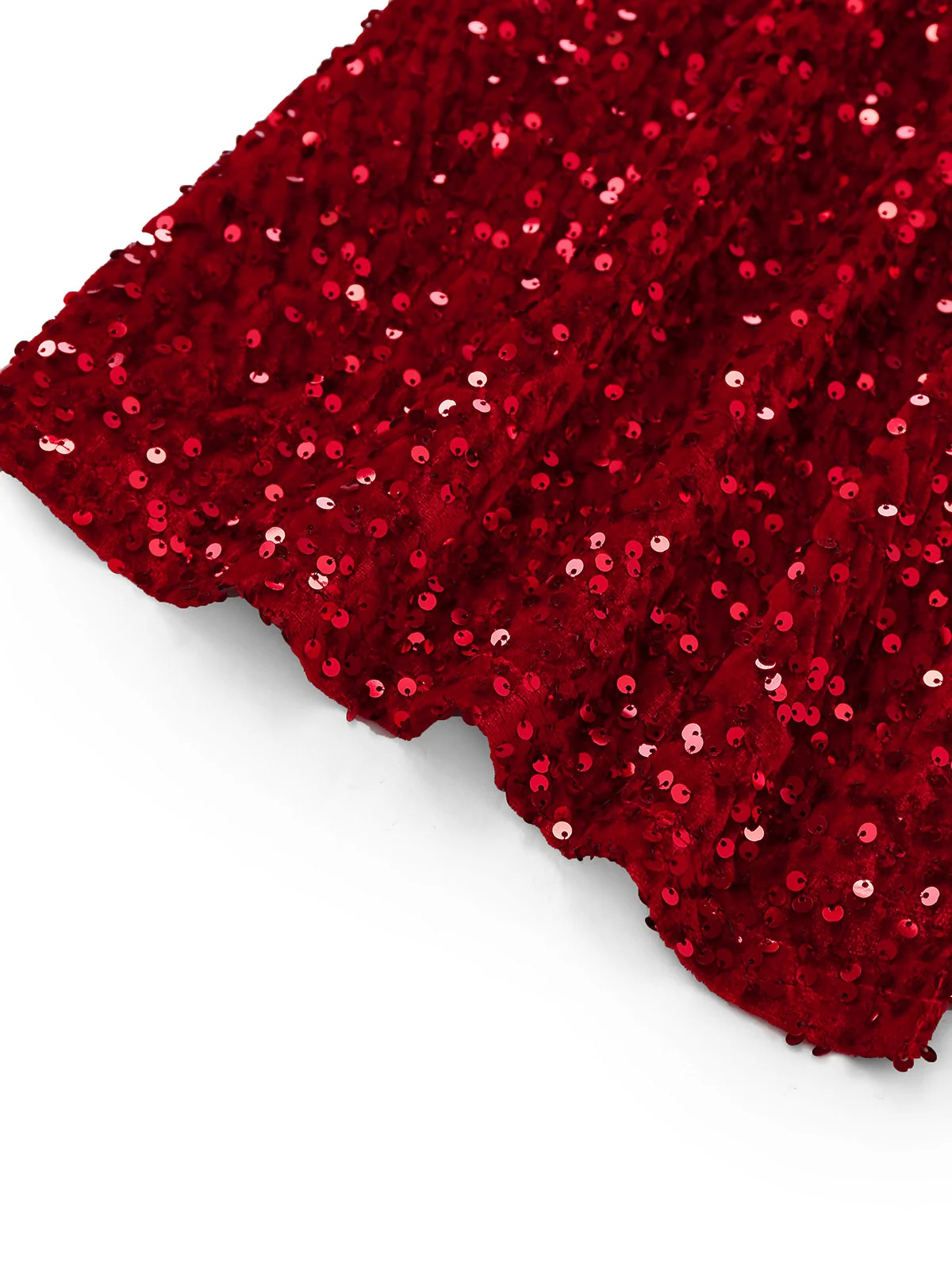 Red 1930s Sequined One-Shoulder Slit Bodycon Dress - Image 5