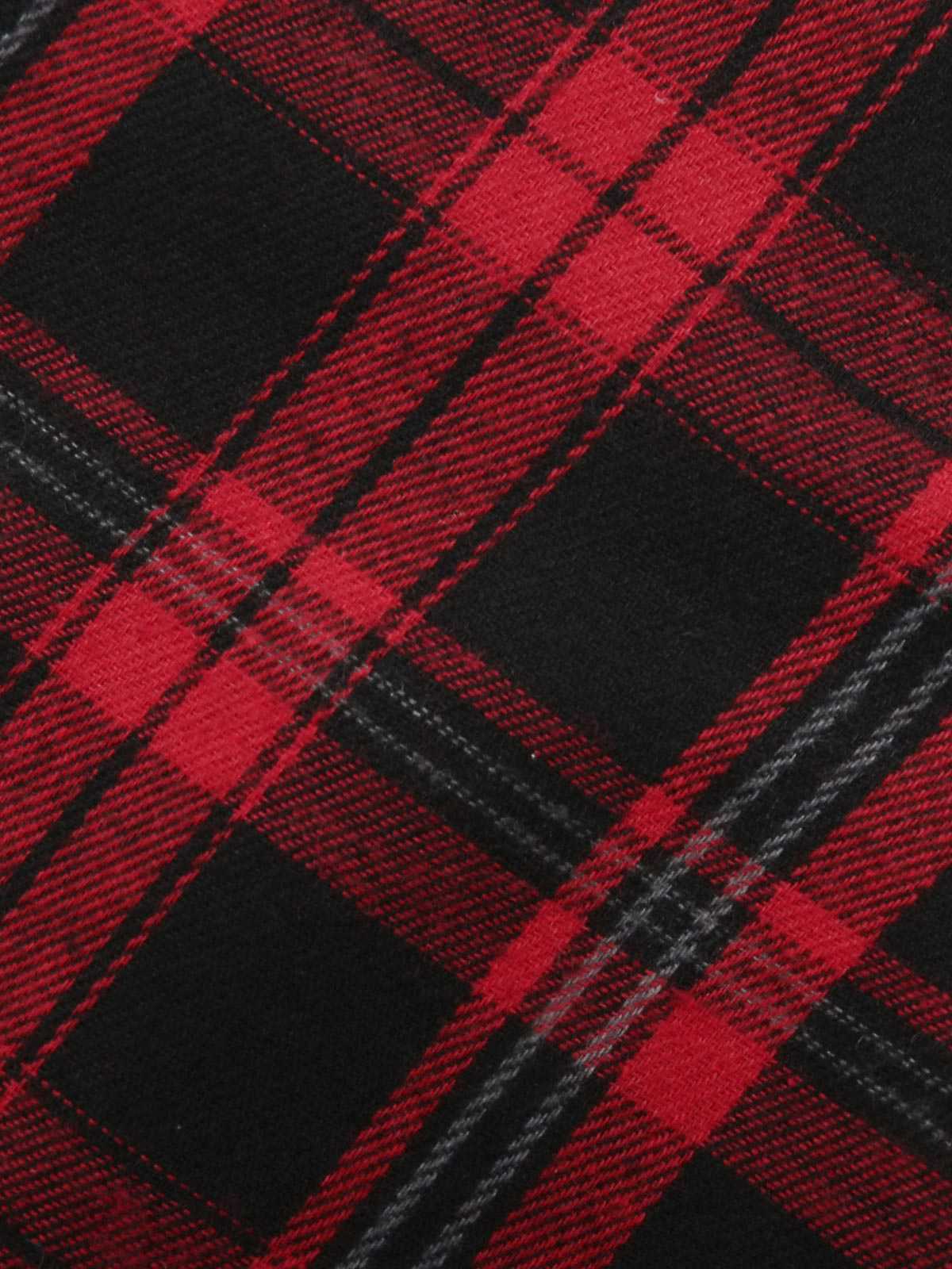 Red 1930s Shirt Collar Gingham Plaid Top - Image 6