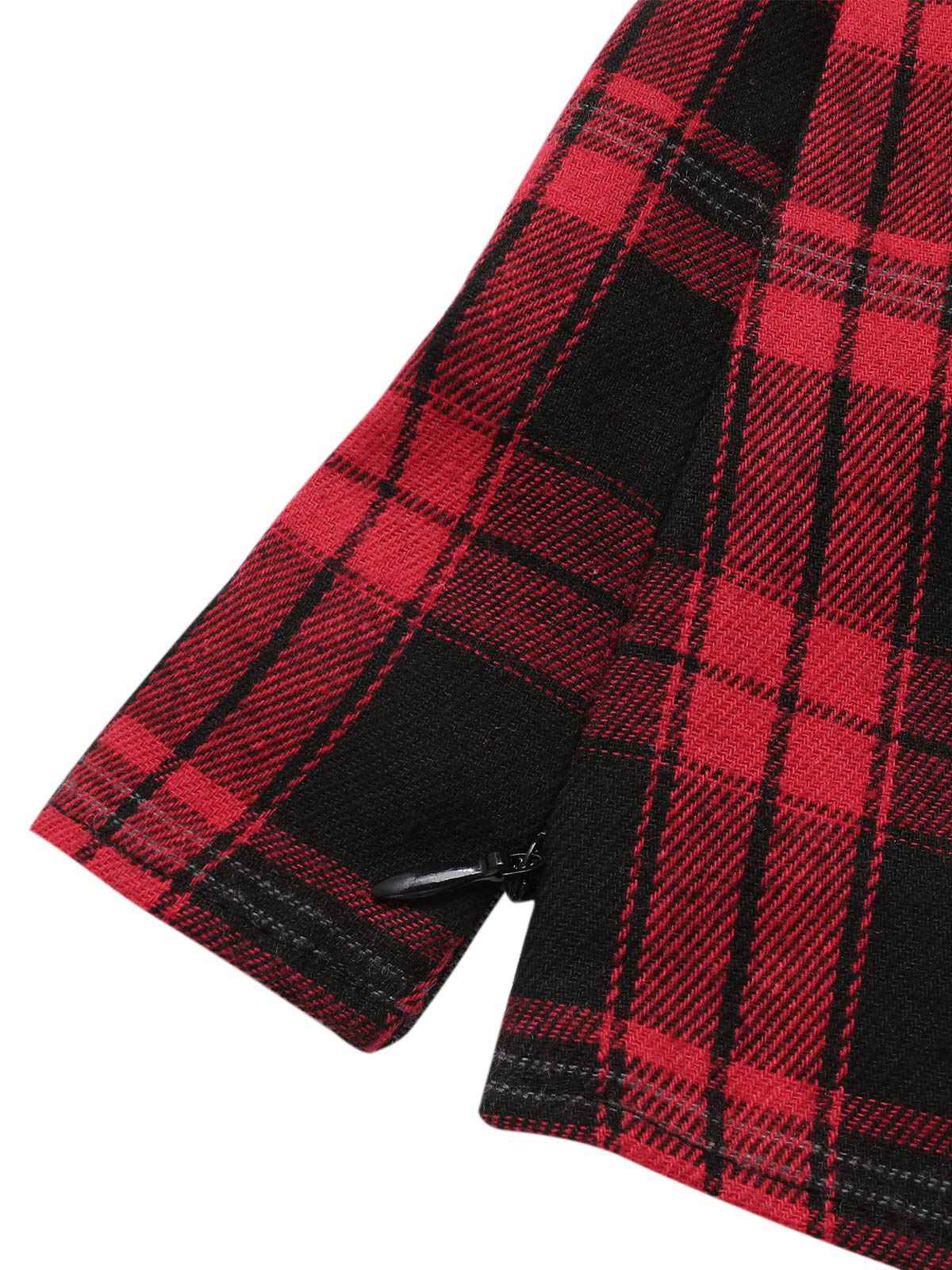 Red 1930s Shirt Collar Gingham Plaid Top - Image 7