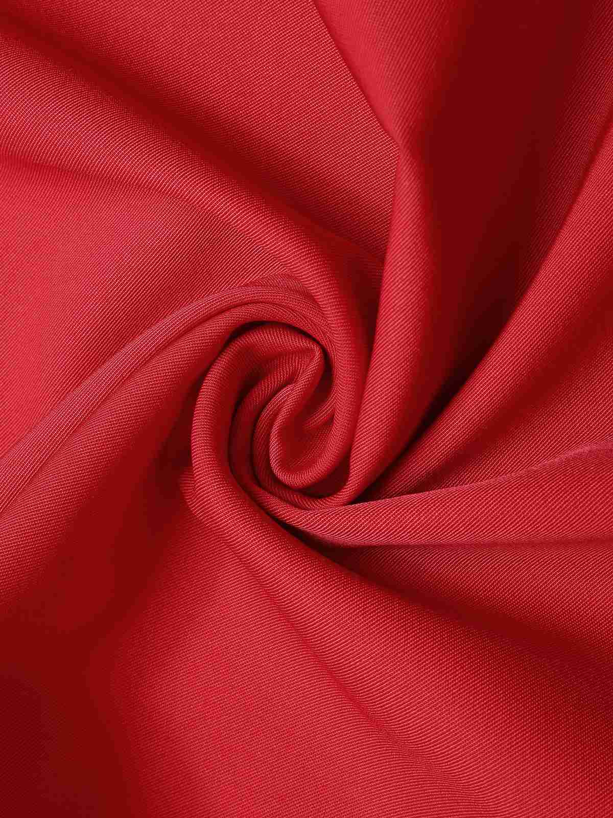 Red 1930s Solid Lapel Wide Leg Jumpsuit - Image 5