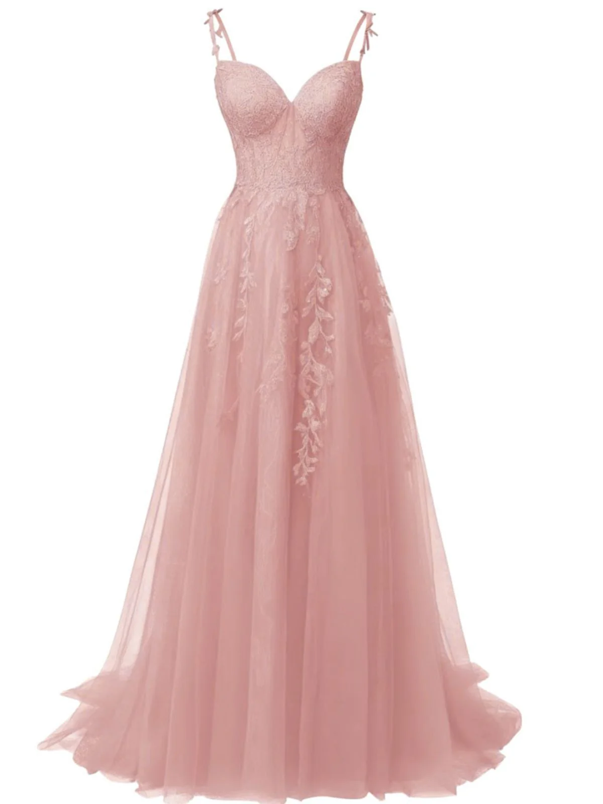 Red 1930s Spaghetti Strap Lace Tulle Maxi Dress - Image 6
