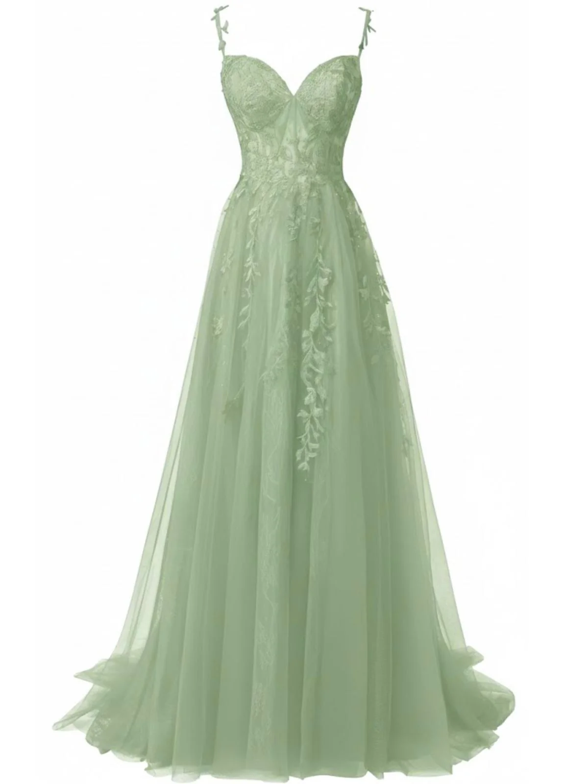 Red 1930s Spaghetti Strap Lace Tulle Maxi Dress - Image 8