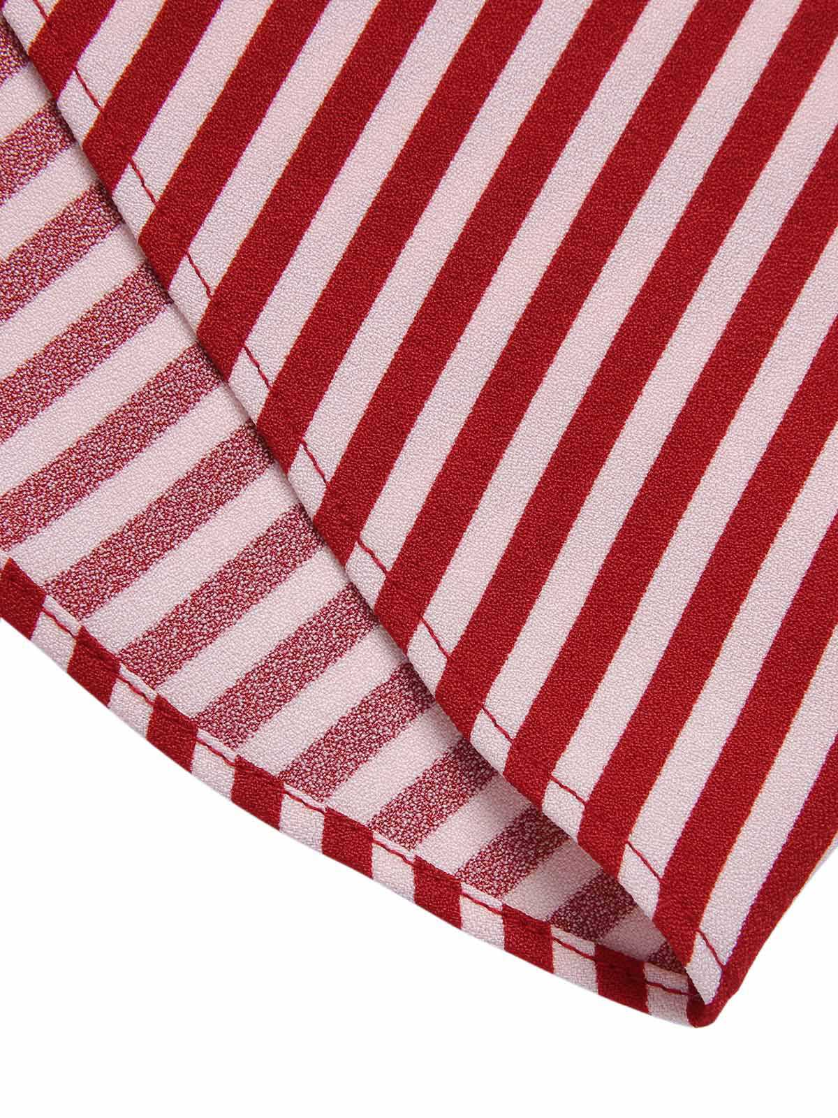 Red 1940s Buttoned Stripes Skirt - Image 8