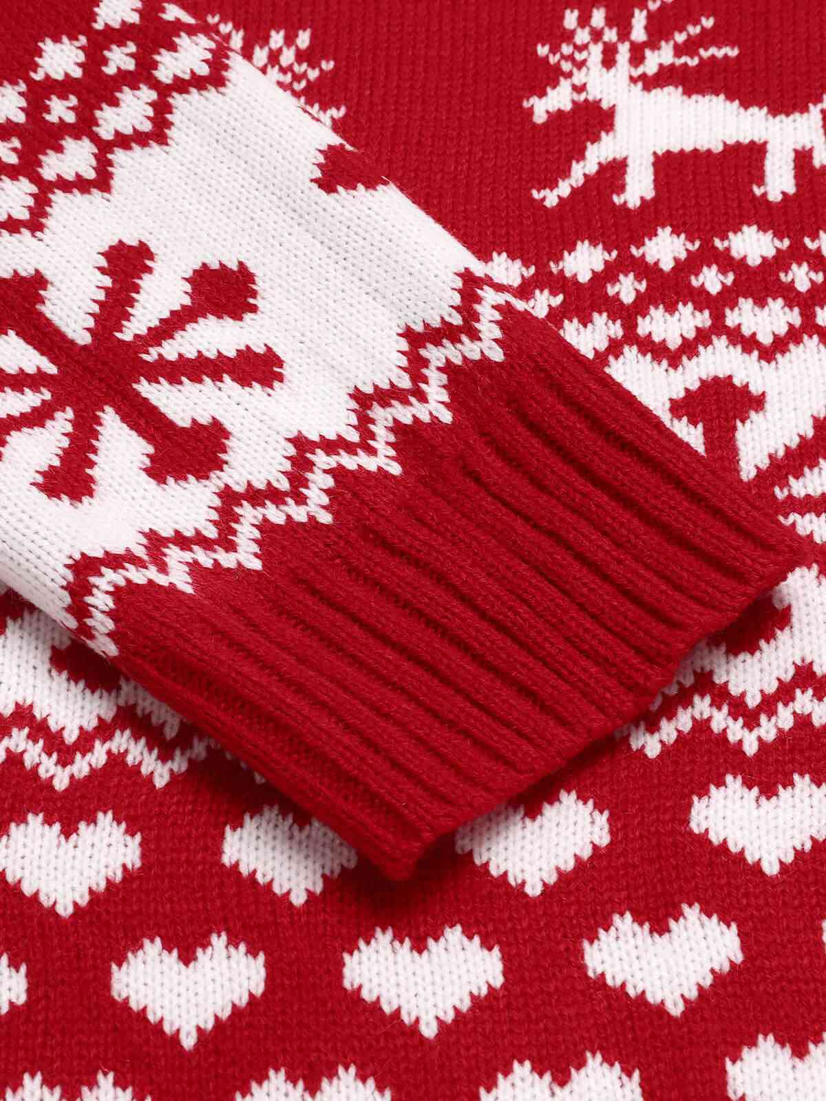 Red 1940s Christmas Knitted Sweater - Image 10