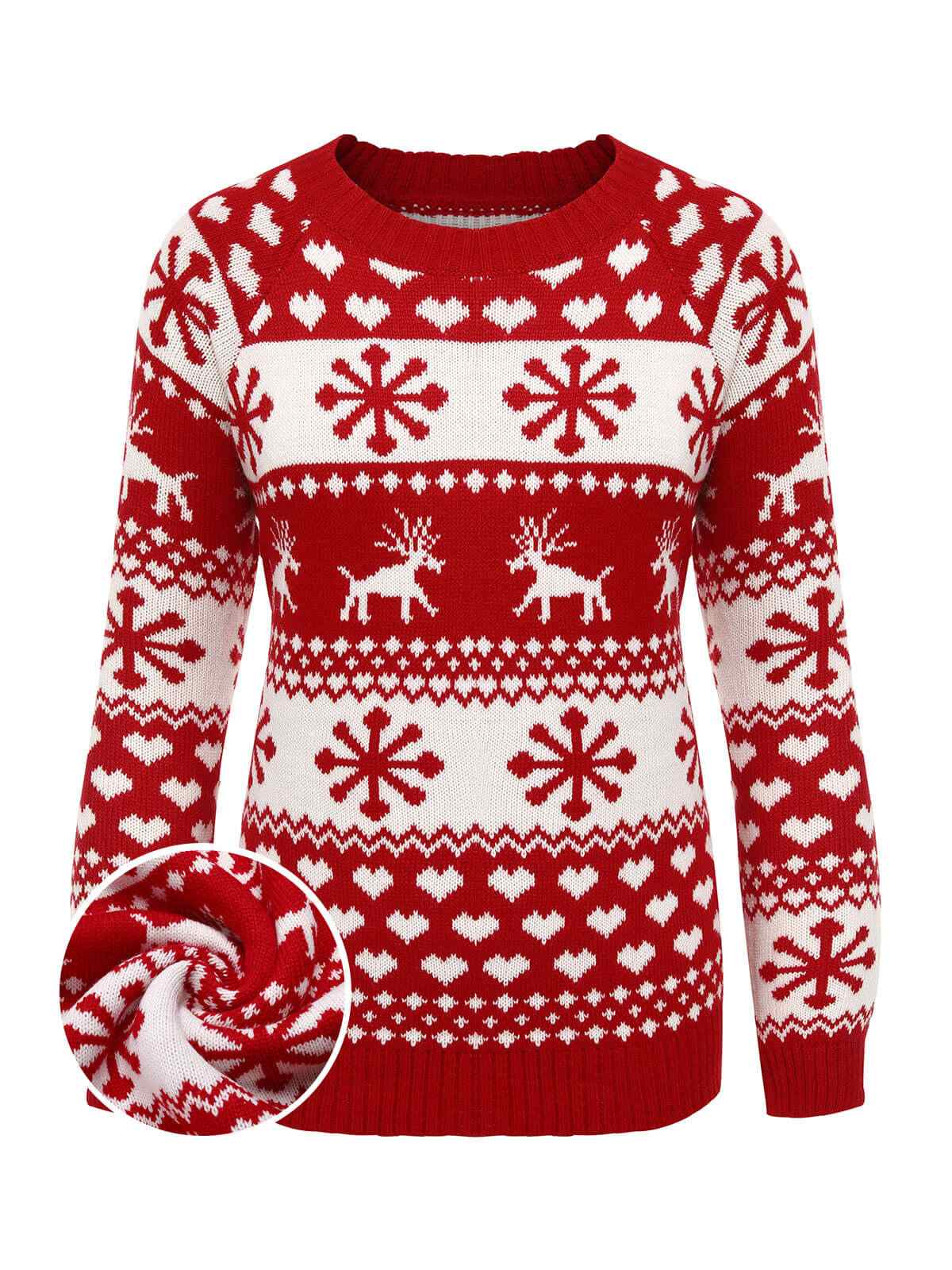 Red 1940s Christmas Knitted Sweater - Image 4