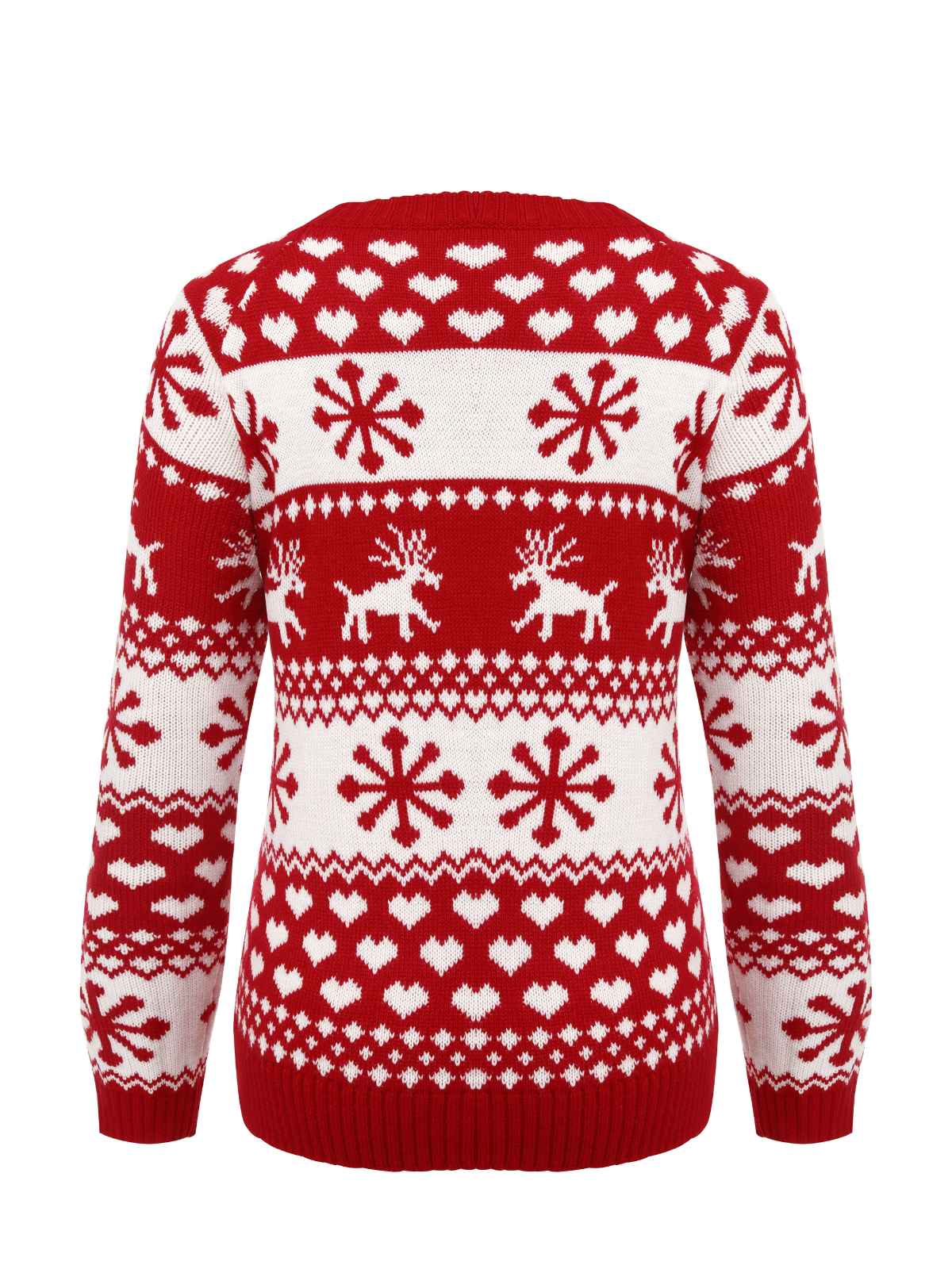 Red 1940s Christmas Knitted Sweater - Image 7