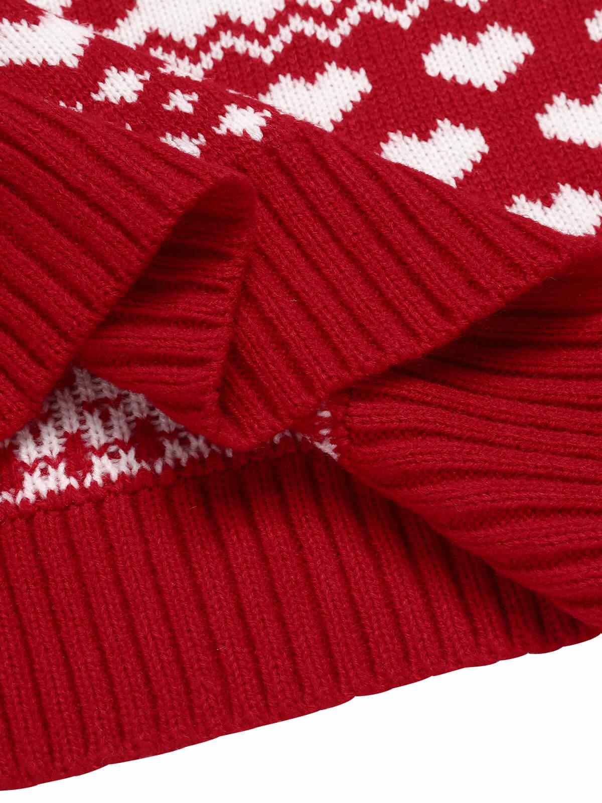Red 1940s Christmas Knitted Sweater - Image 8
