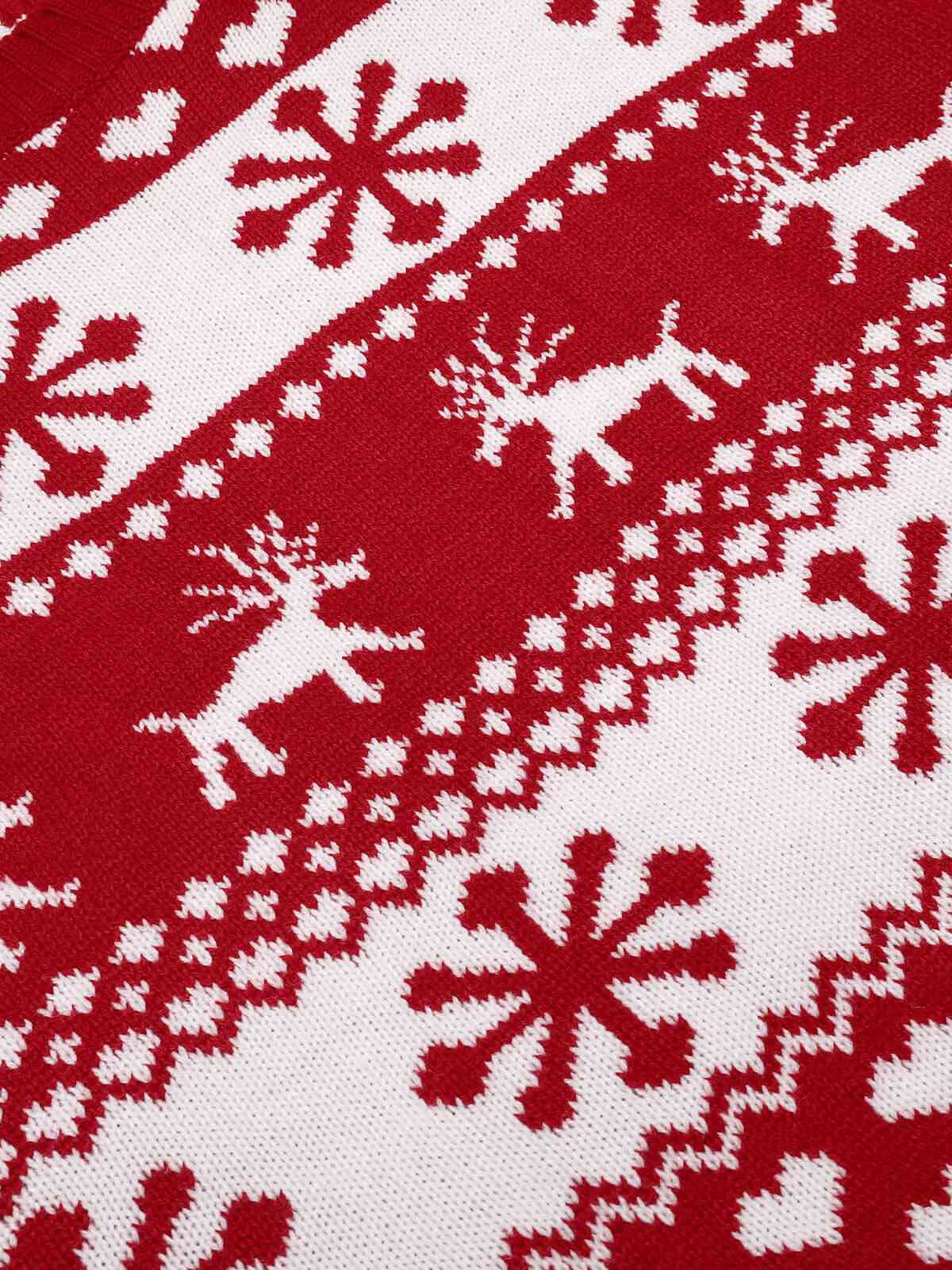 Red 1940s Christmas Knitted Sweater - Image 9