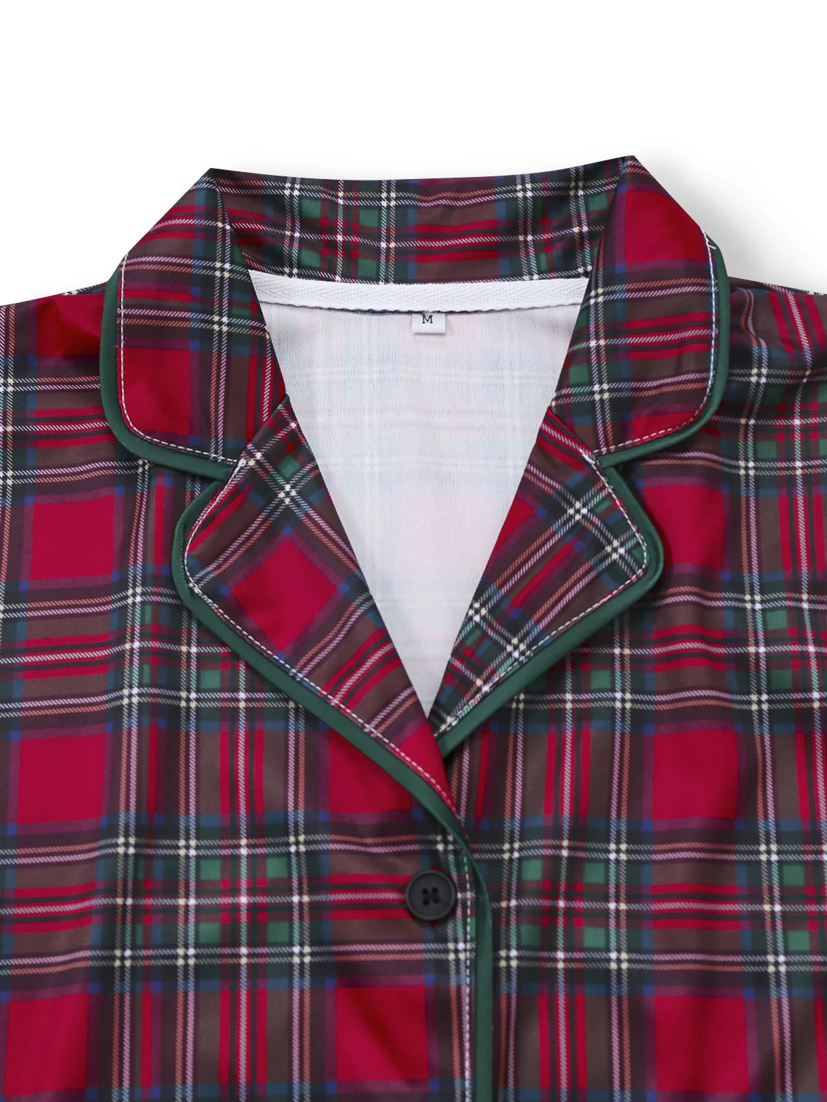 Red 1940s Christmas Plaid Pajama Set - Image 3