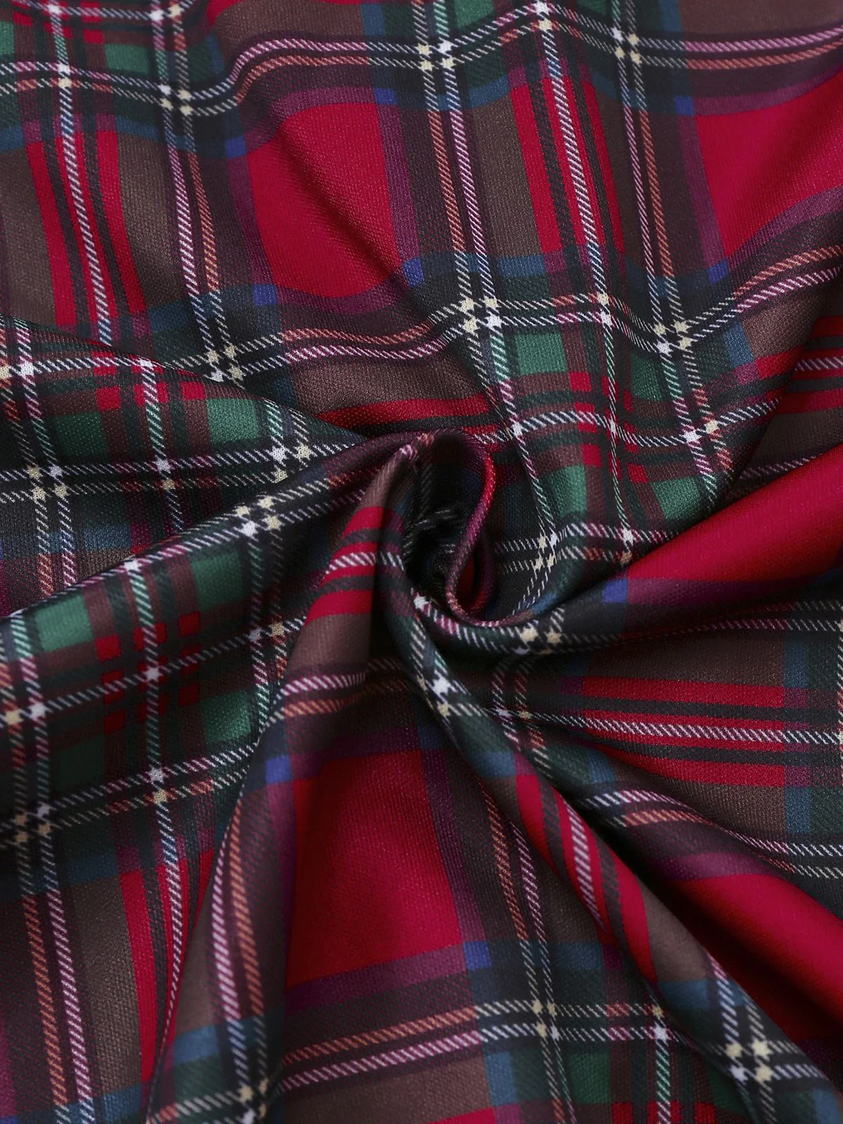Red 1940s Christmas Plaid Pajama Set - Image 6