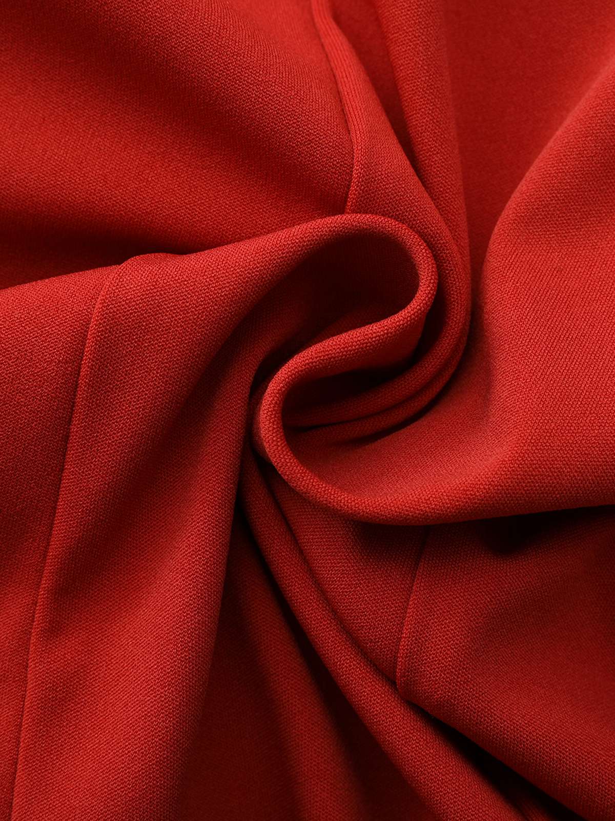 Red 1940s Diagonal Button Stand Collar Coat - Image 18
