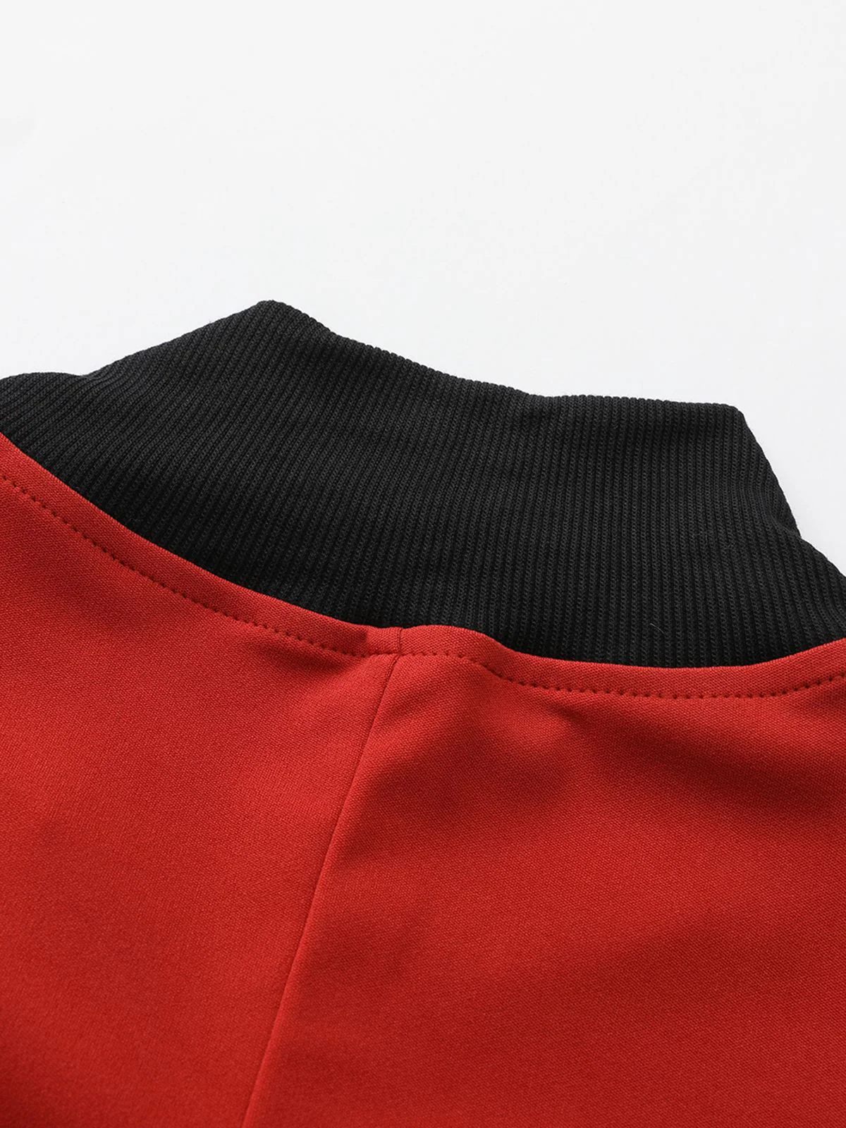 Red 1940s Diagonal Button Stand Collar Coat - Image 6
