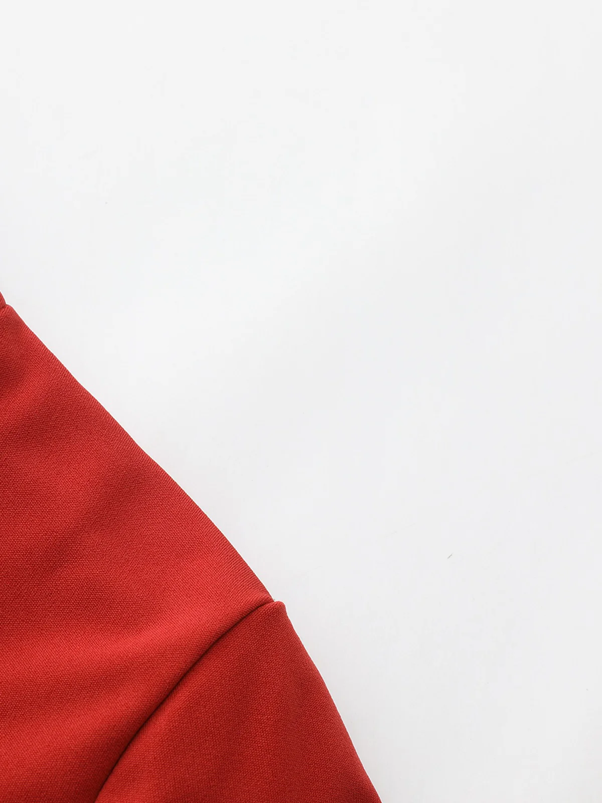 Red 1940s Diagonal Button Stand Collar Coat - Image 7