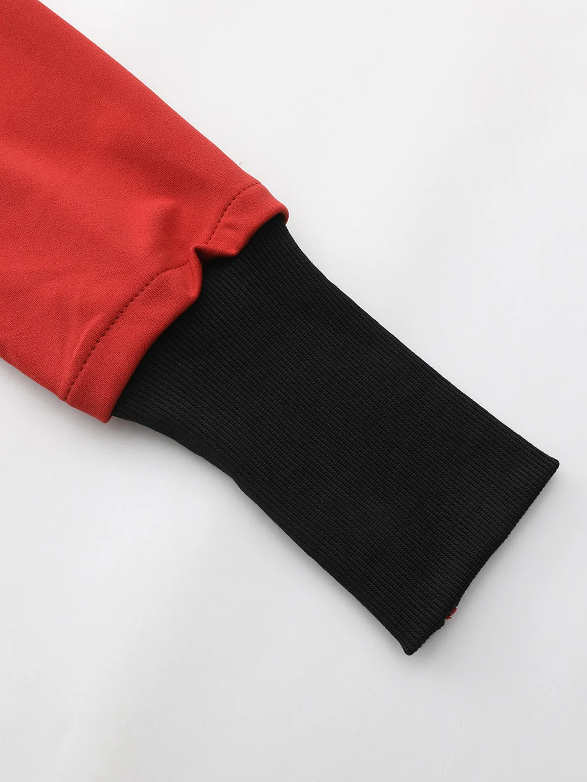 Red 1940s Diagonal Button Stand Collar Coat - Image 9