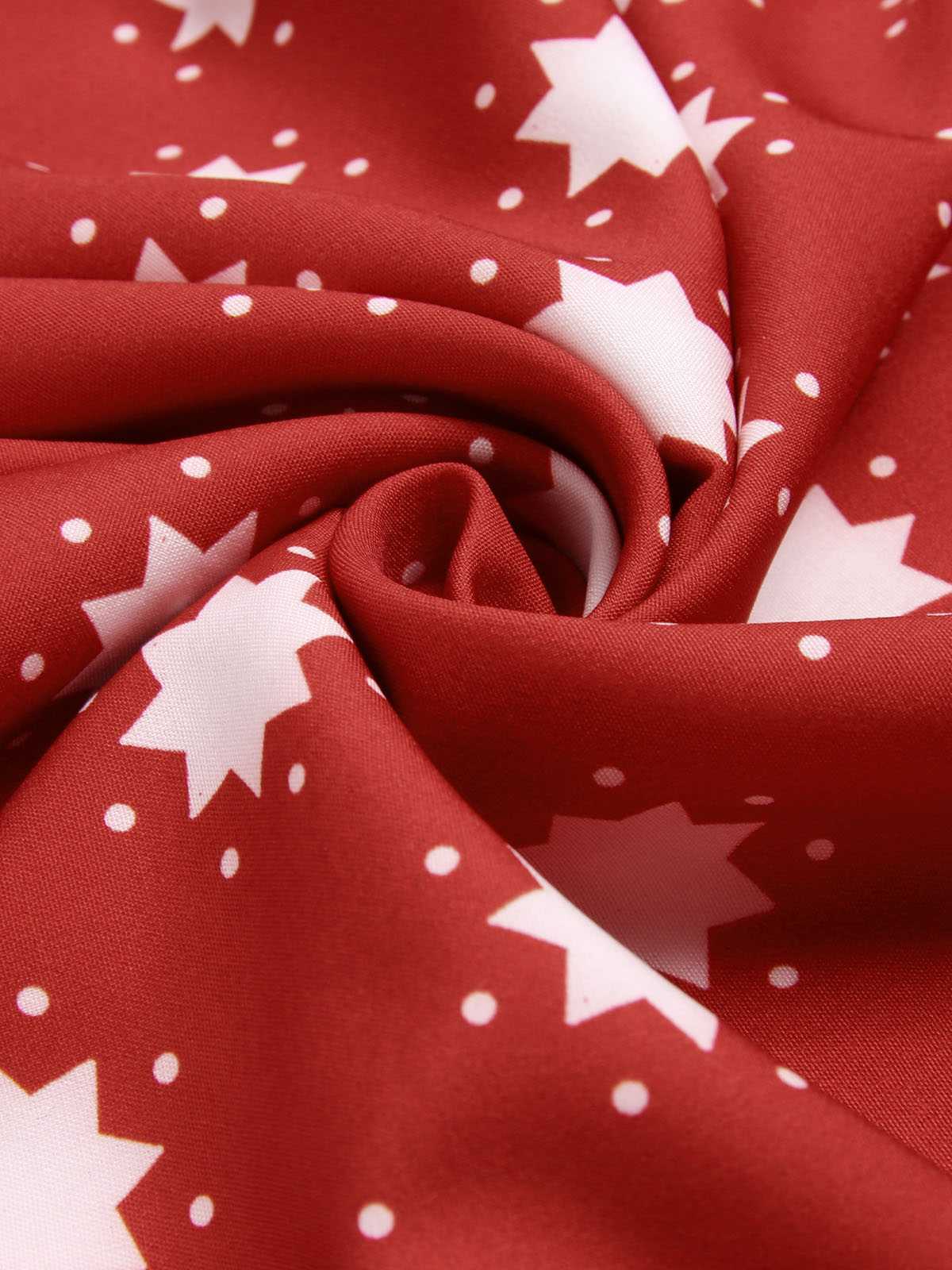 Red 1940s Floral V-Neck Sleeveless Dress - Image 4