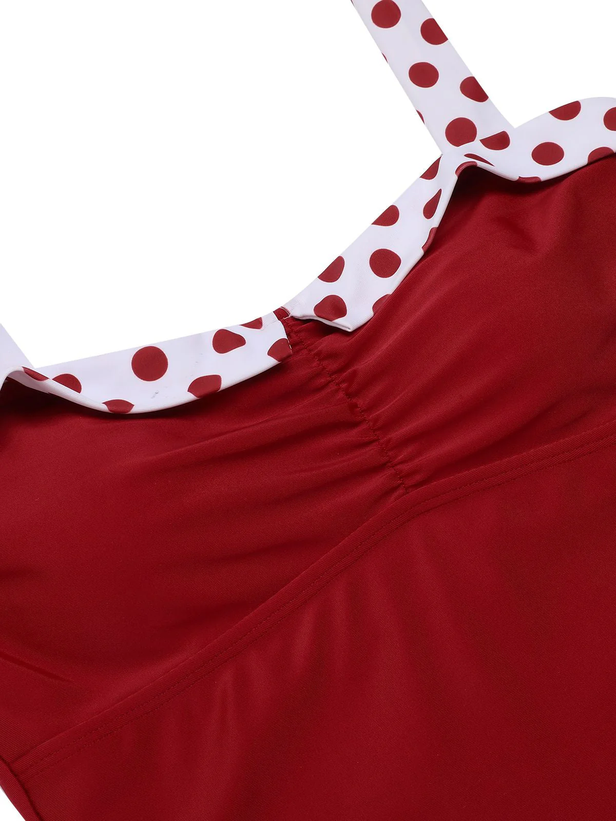 Red 1940s Halter Patchwork One-piece Swimsuit - Image 6