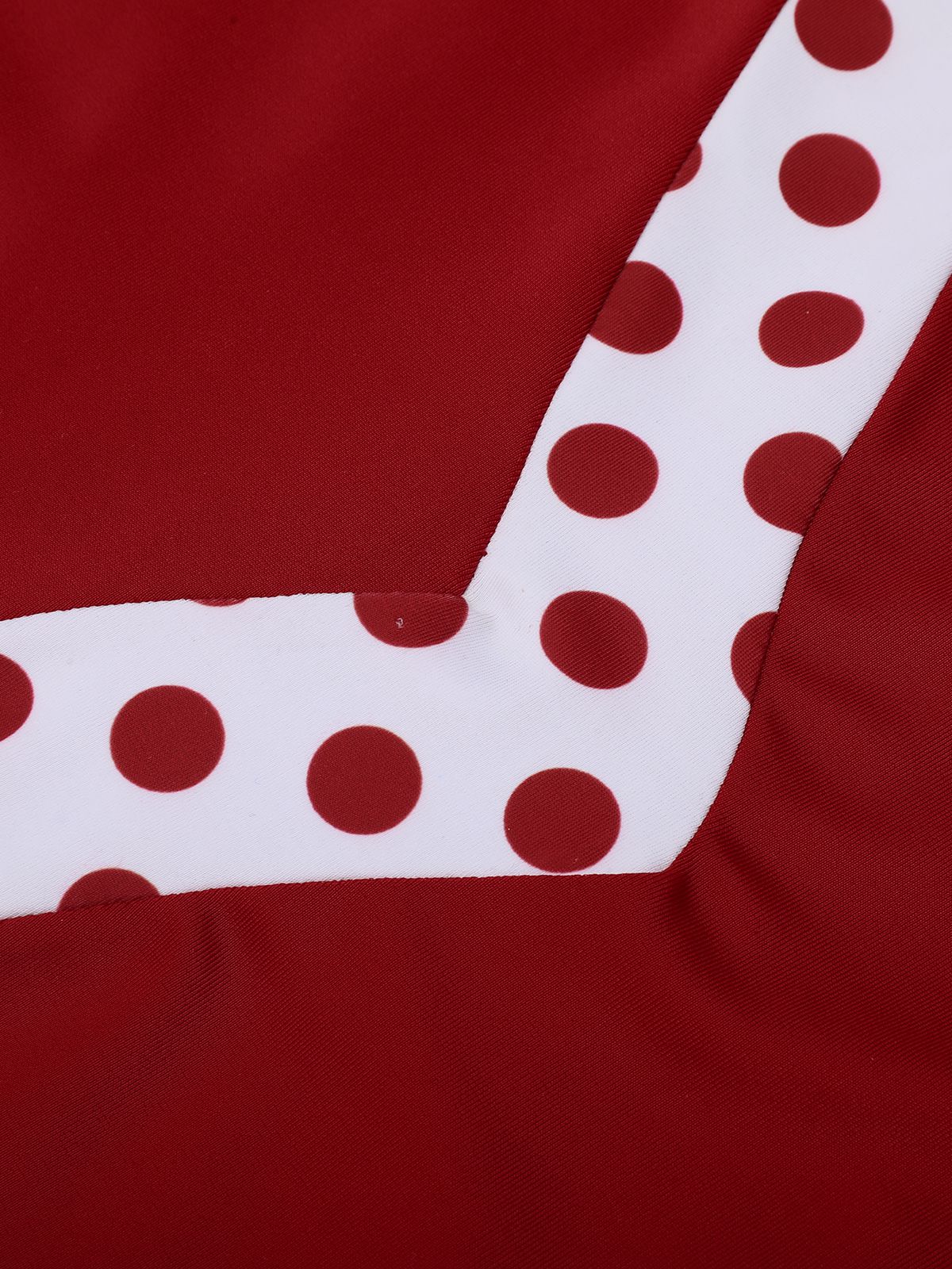 Red 1940s Halter Patchwork One-piece Swimsuit - Image 7