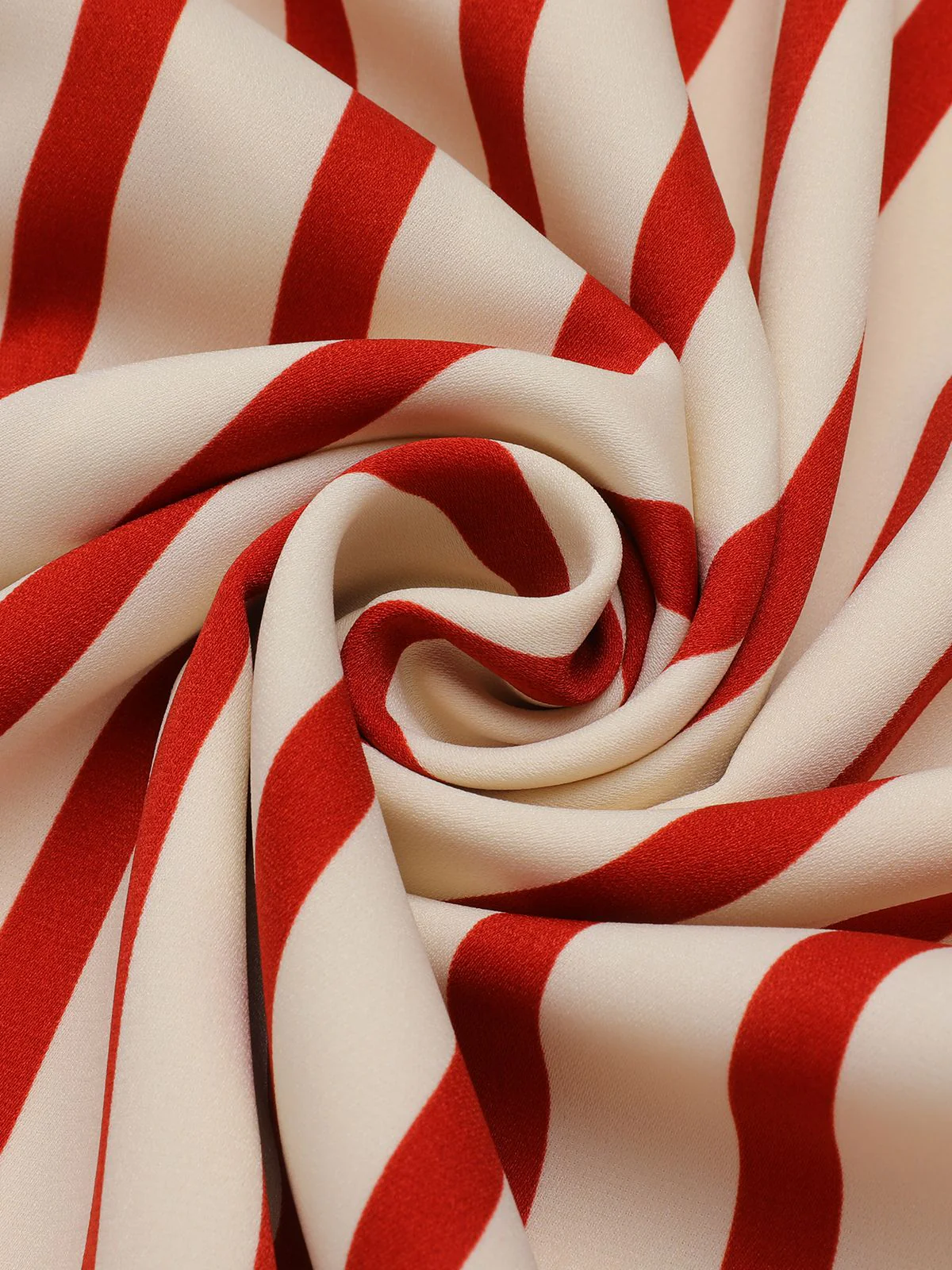 Red 1940s Lapel Vertical Stripes Dress - Image 7