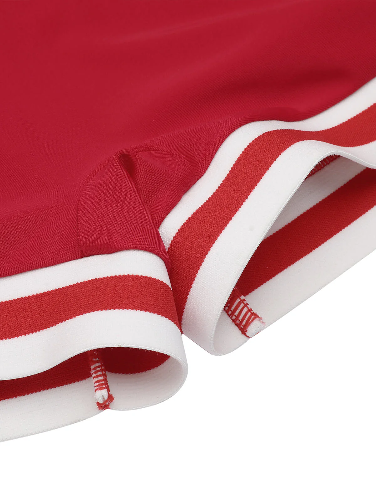 Red 1940s Solid Patchwork V-Neck Swimsuit - Image 7