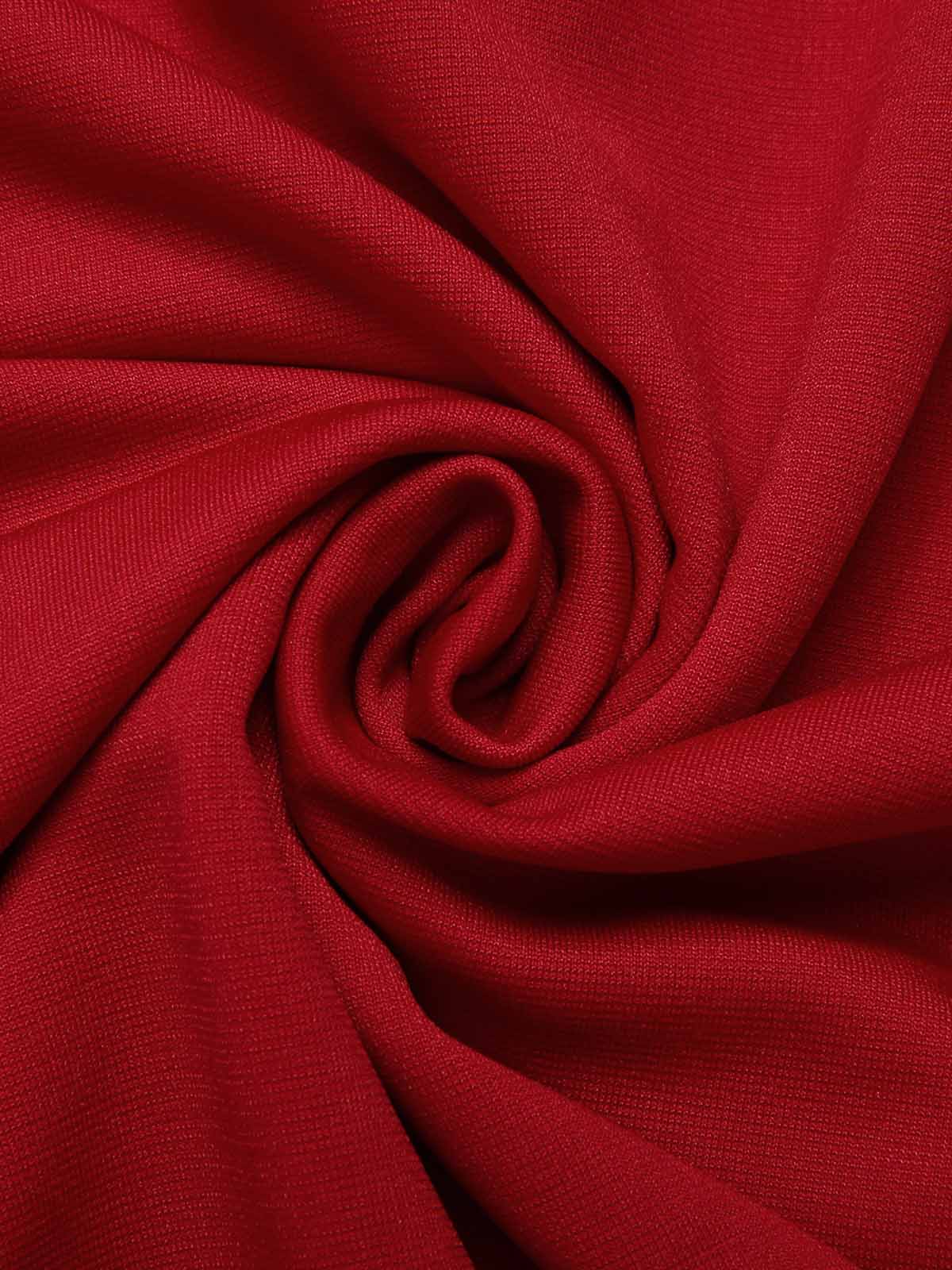 Red 1940s Solid Sleeveless Lapel Top - Image 7