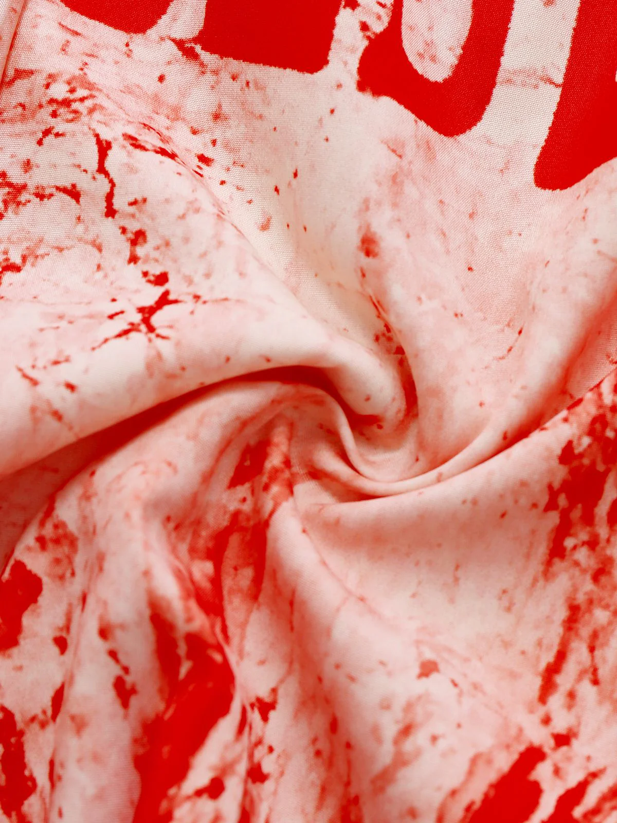Red 1950s Blood Print Halloween Horror Dress - Image 4
