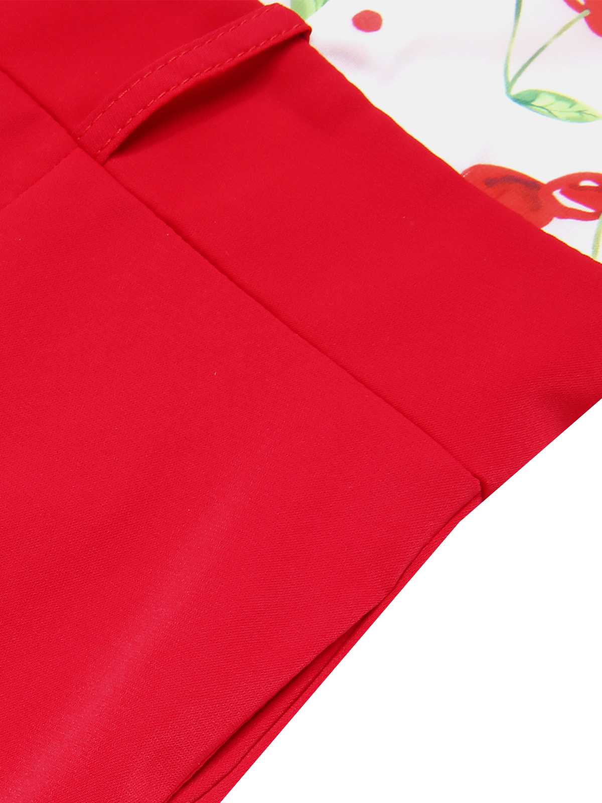 Red 1930s Cherry Belted Halter Jumpsuit - Image 7