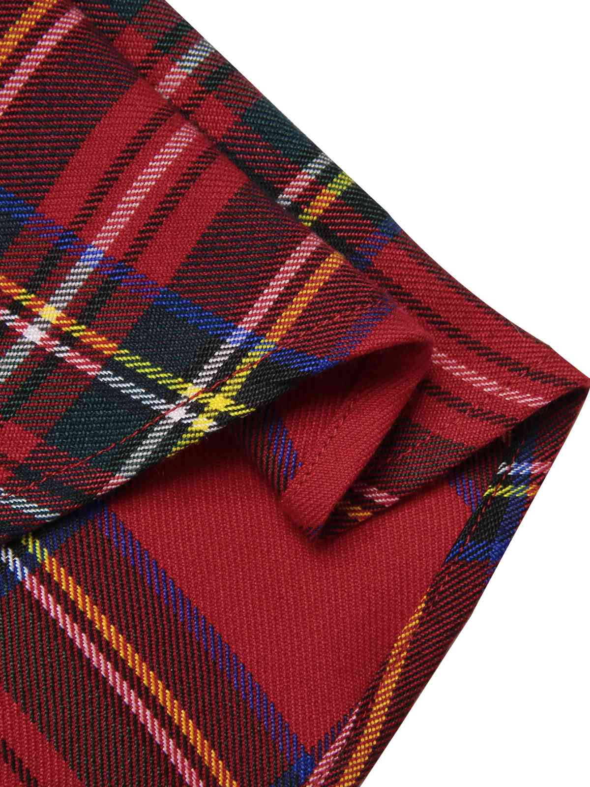 Red 1950s Christmas Off Shoulder Tartan Dress - Image 5