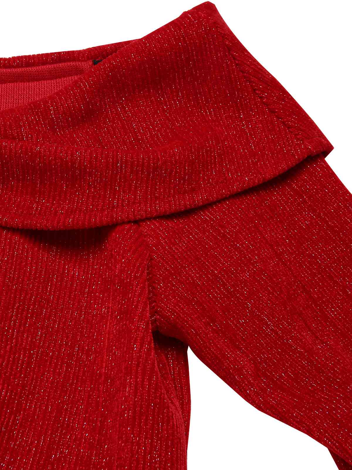Red 1950s Christmas Off Shoulder Tartan Dress - Image 6