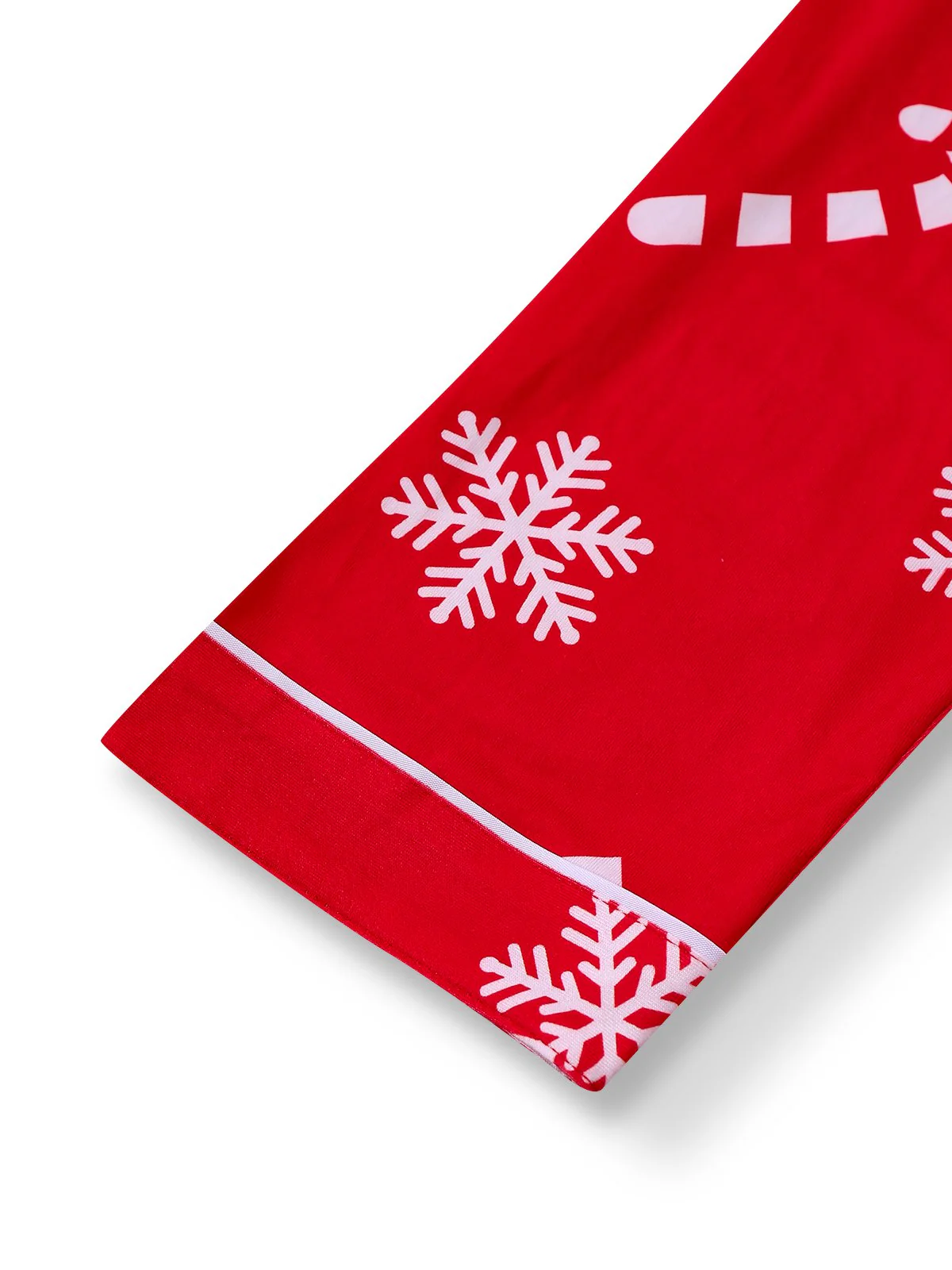 Red 1950s Christmas Snowflake Candy Cane Pajama Set - Image 4