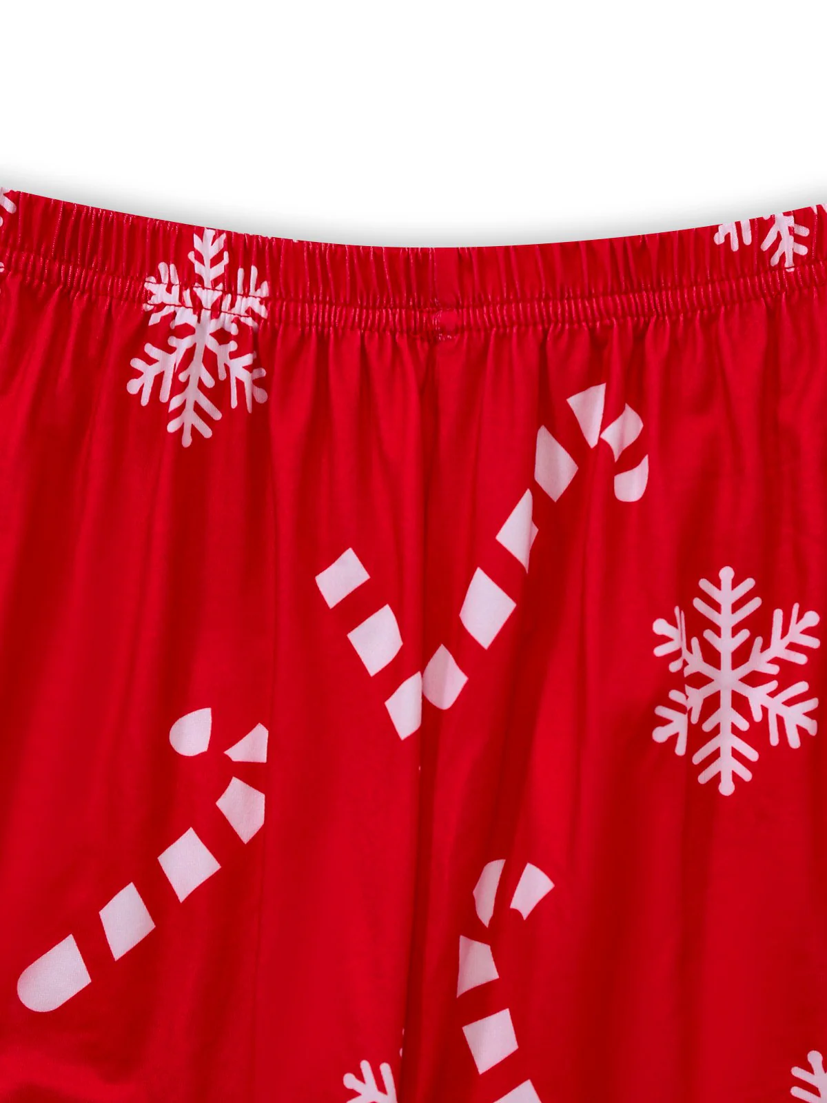Red 1950s Christmas Snowflake Candy Cane Pajama Set - Image 5