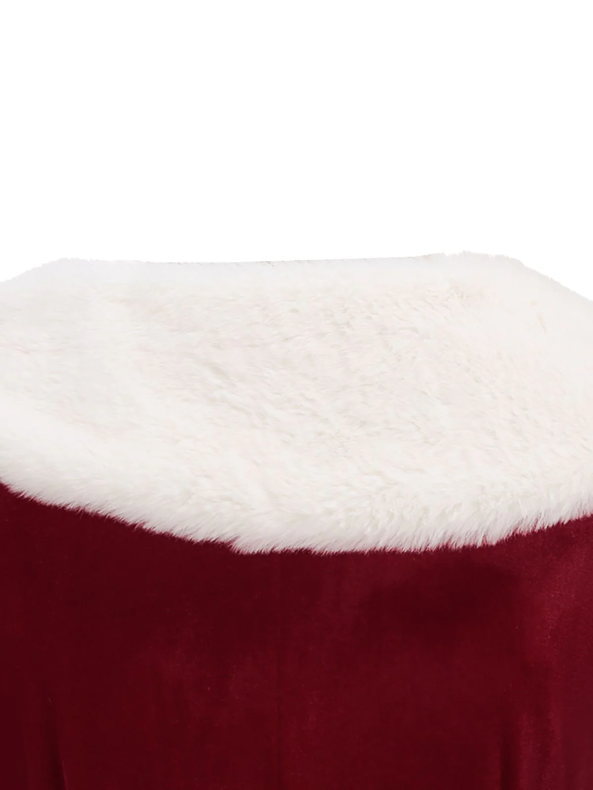 Red 1950s Christmas Velvet Santa Fur Collar Pearl Dress - Image 4