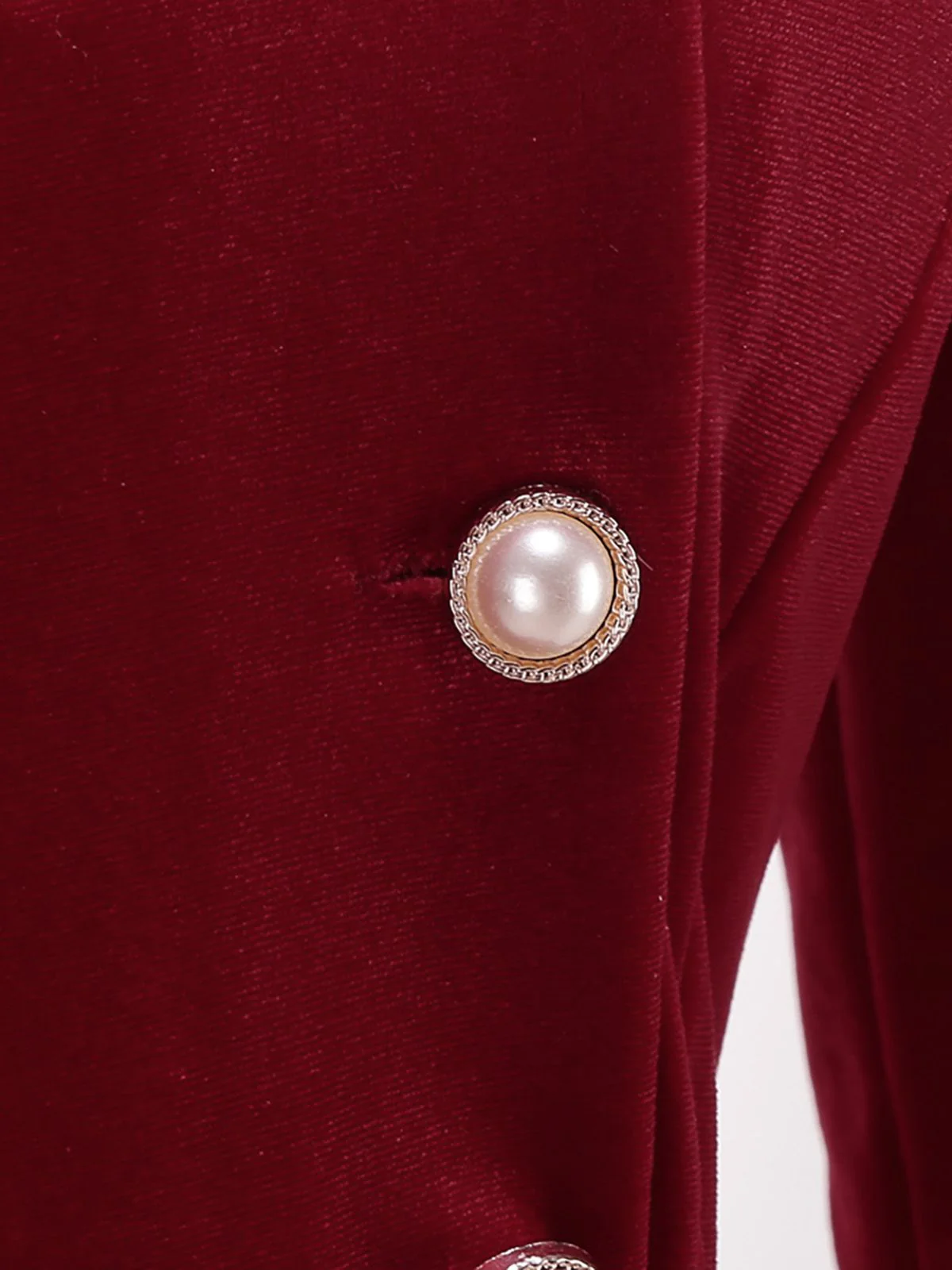 Red 1950s Christmas Velvet Santa Fur Collar Pearl Dress - Image 5
