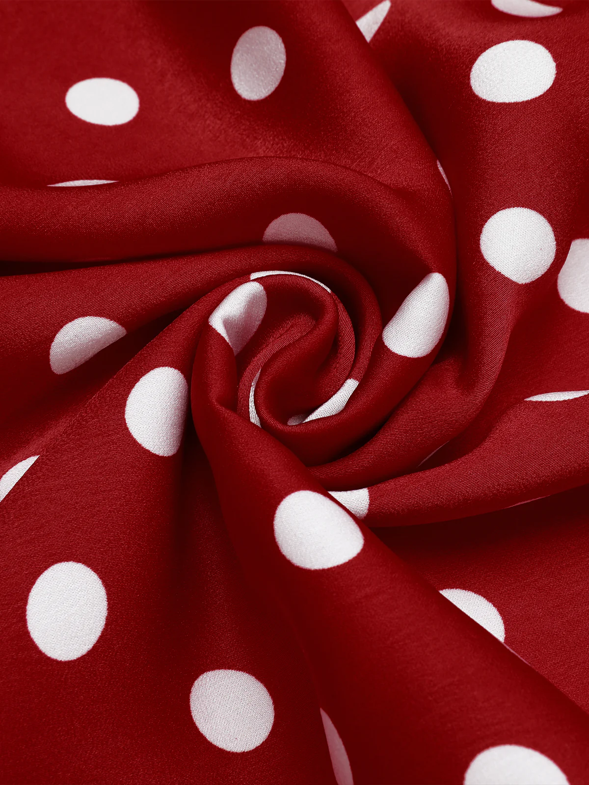 Red 1950s Dots Patchwork Swing Dress - Image 5