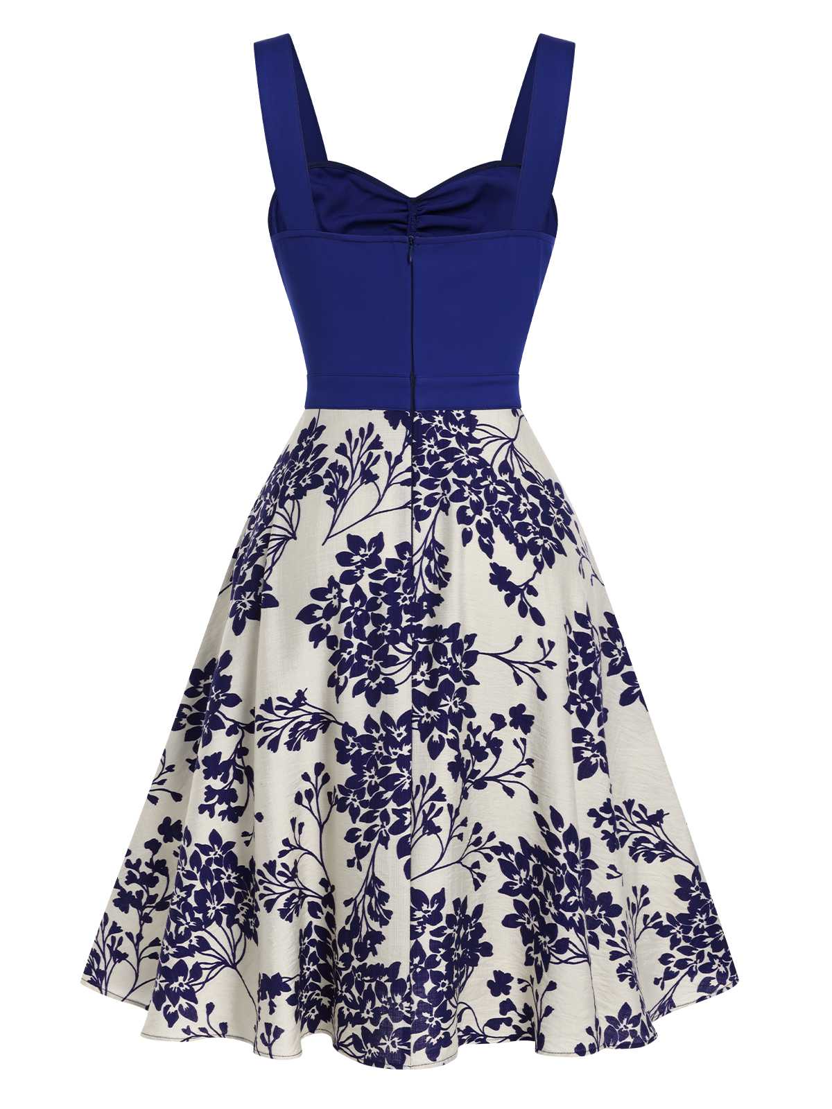 Red 1950s Floral Button Sweetheart Neck Dress - Image 6