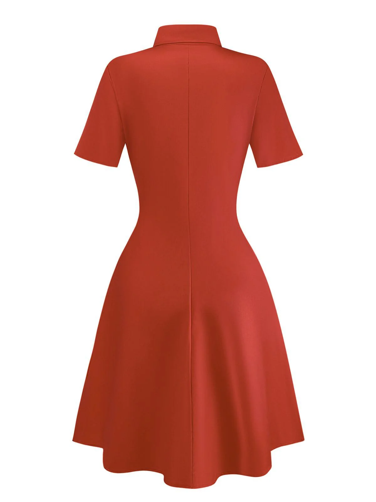 Red 1950s Guitar & Notes Lapel Dress - Image 2