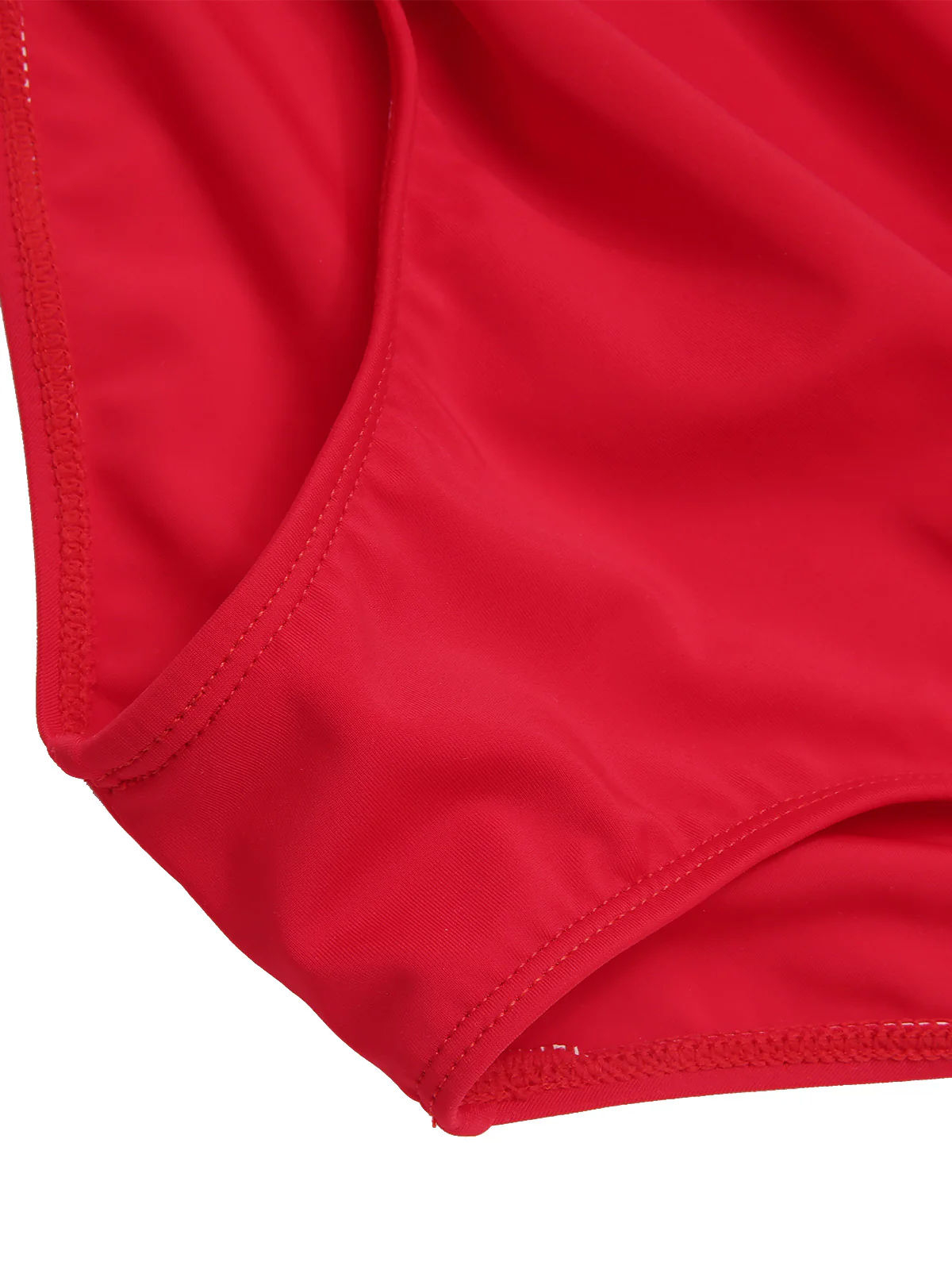 Red 1950s Halter Ruffle Cherry Bikini Set - Image 7