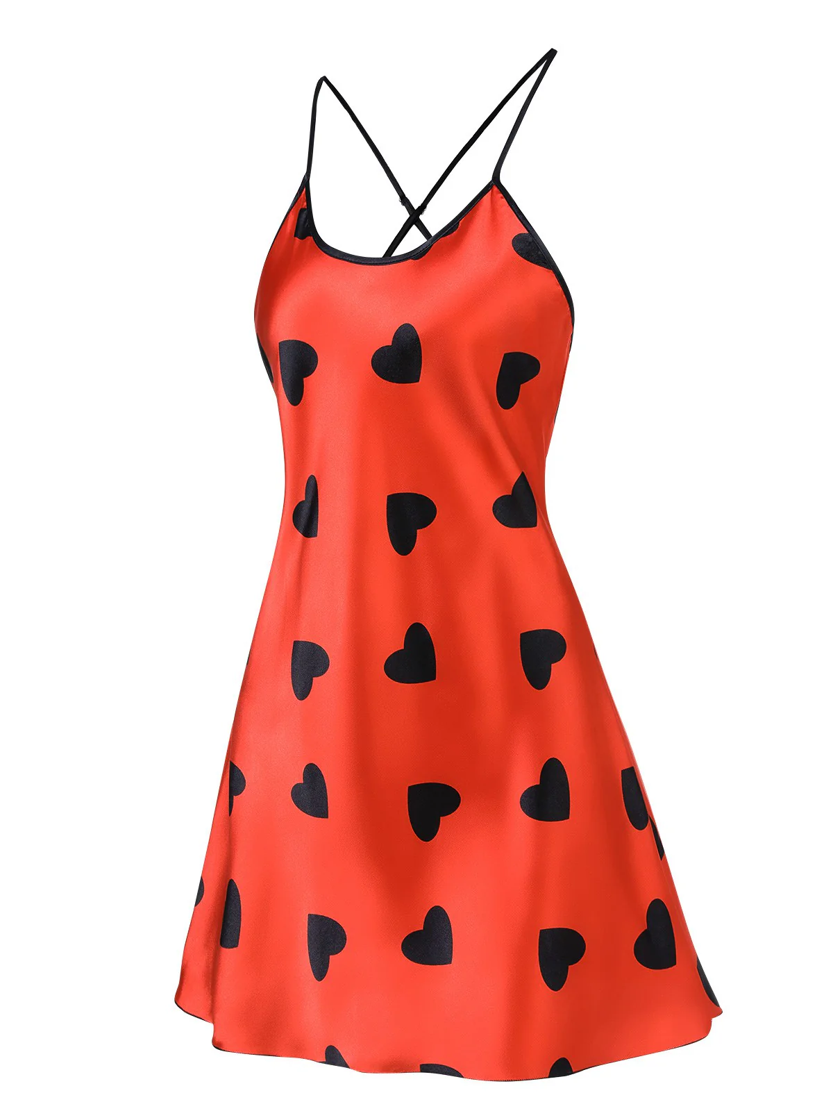 Red 1950s Heart Suspender Sleepwear - Image 2