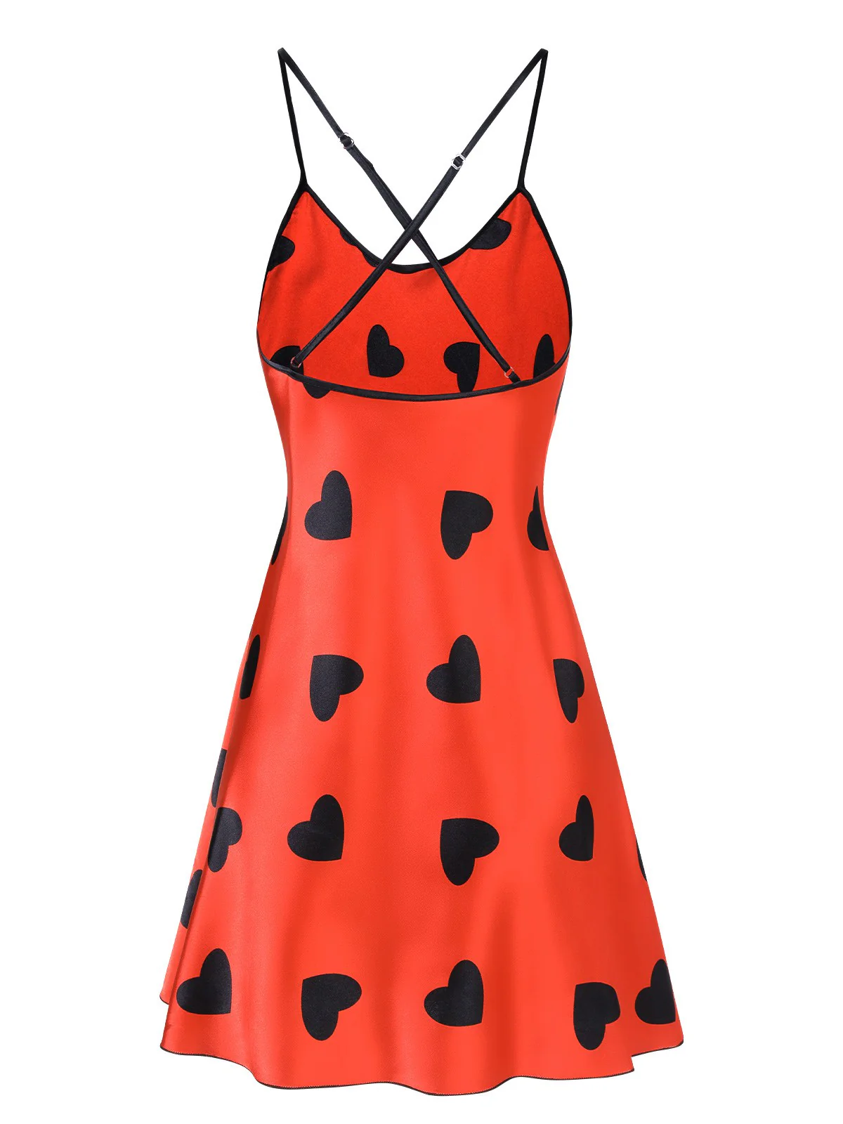 Red 1950s Heart Suspender Sleepwear - Image 3