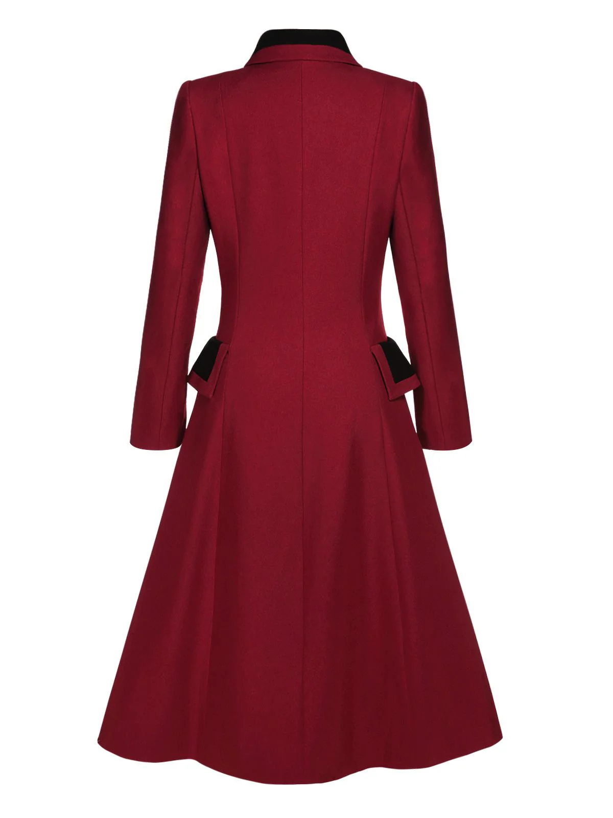 Red 1950s Lapel Double Breasted Coat - Image 6